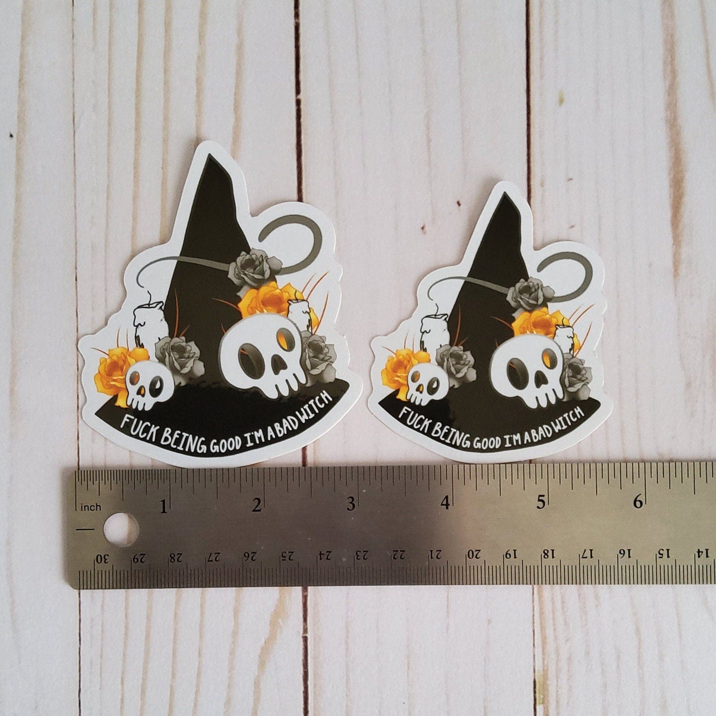 GLOSSY STICKER: Fuck Being Good I'm a Bad Witch Hat Sticker , Witch Hat Sticker , Bad Witch Sticker , Bad Witch Hat Sticker , Witch Hat