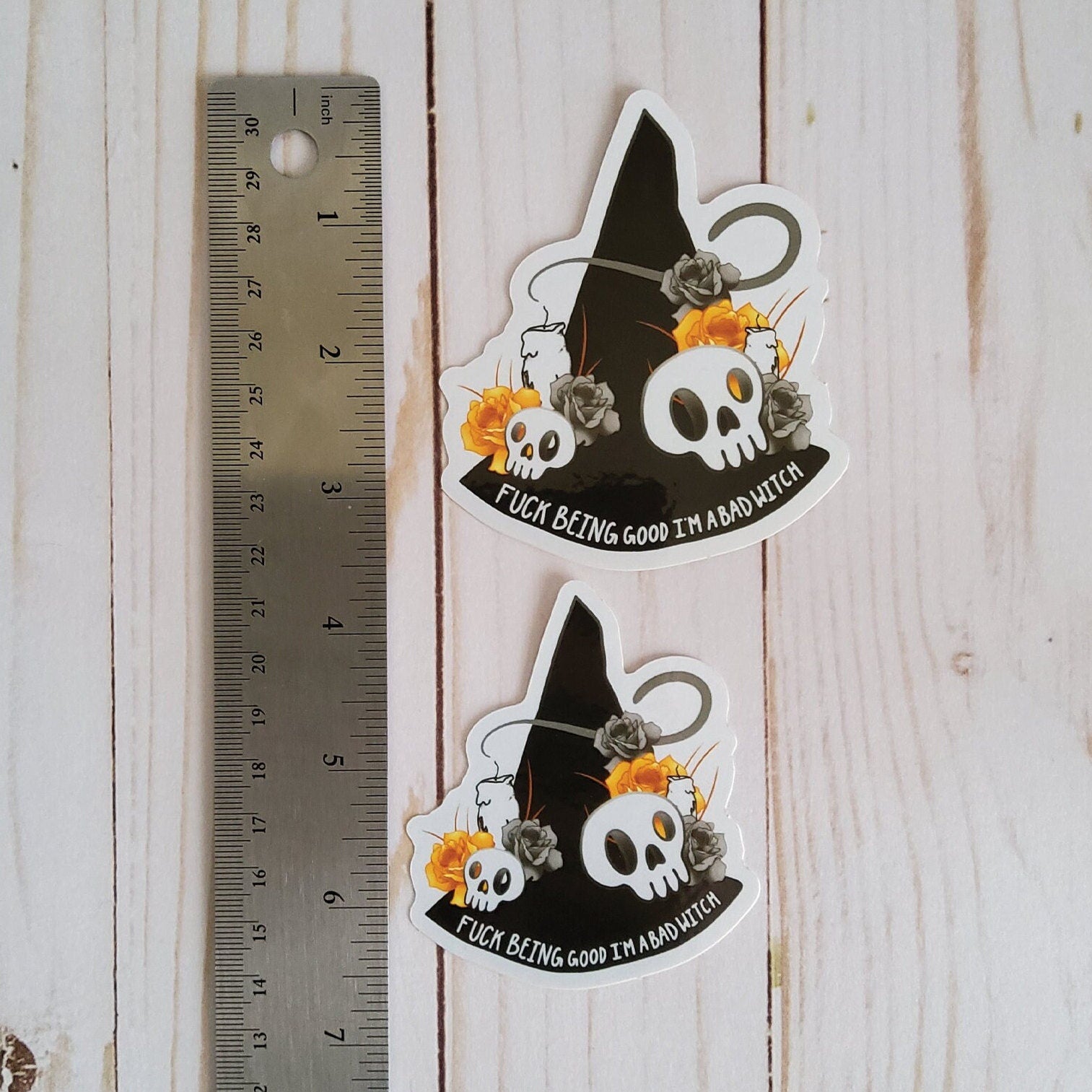 GLOSSY STICKER: Fuck Being Good I'm a Bad Witch Hat Sticker , Witch Hat Sticker , Bad Witch Sticker , Bad Witch Hat Sticker , Witch Hat