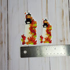 GLOSSY STICKER: Autumn Lighthouse Die Cut , Fall Lighthouse Sticker , Fall Lighthouse , Autumn Lighthouse , Lighthouse Sticker , Autumn