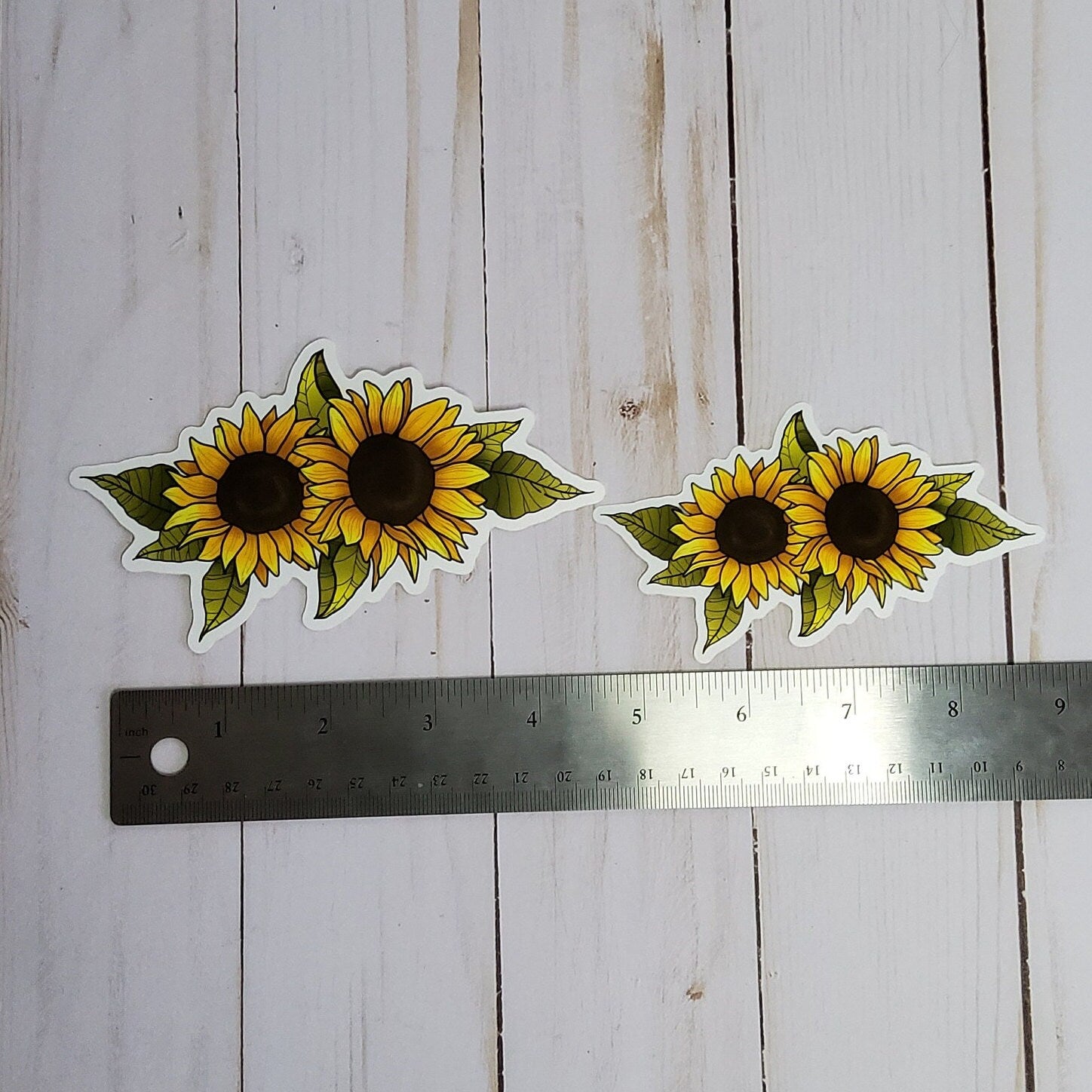 GLOSSY STICKER: Sunflower Botanical Illustration , Sunflower Sticker , Yellow and Gold Sunflower Sticker , Sunflower Vibes , Sunflowers Acornandcrowstudio