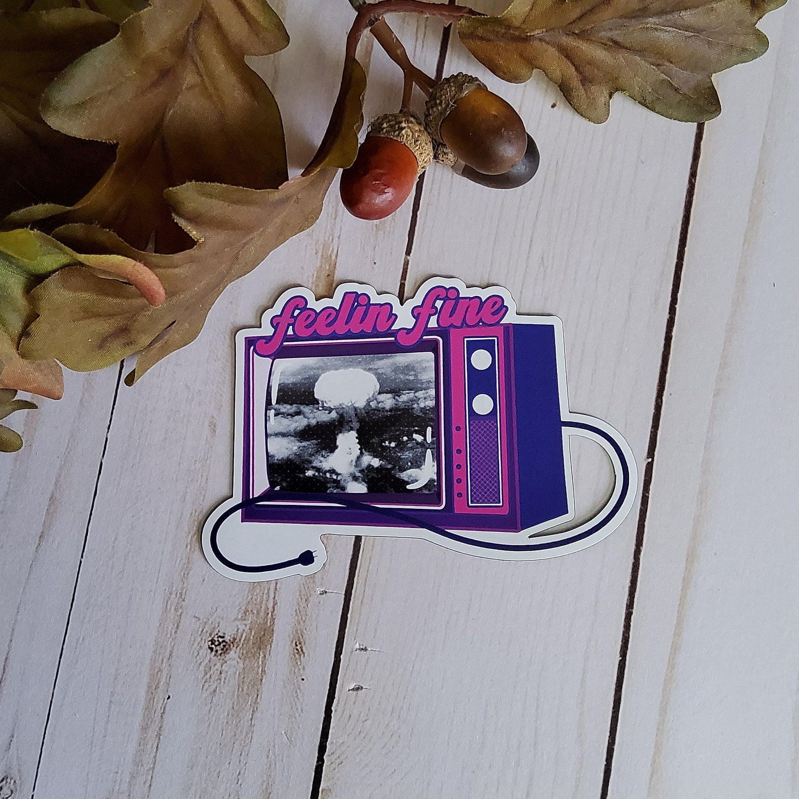 MAGNET: Feelin Fine TV Mental Health Decorative Magnet , Feelin Fine Magnet , Funny Decorative Magnet , TV Magnet , Mental Health Magnet