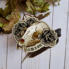 GLOSSY STICKER: Raccoon Skull and Trash Roses Sticker , Skull and Roses Sticker , Dark Aesthetic Skull Sticker , Skull Sticker