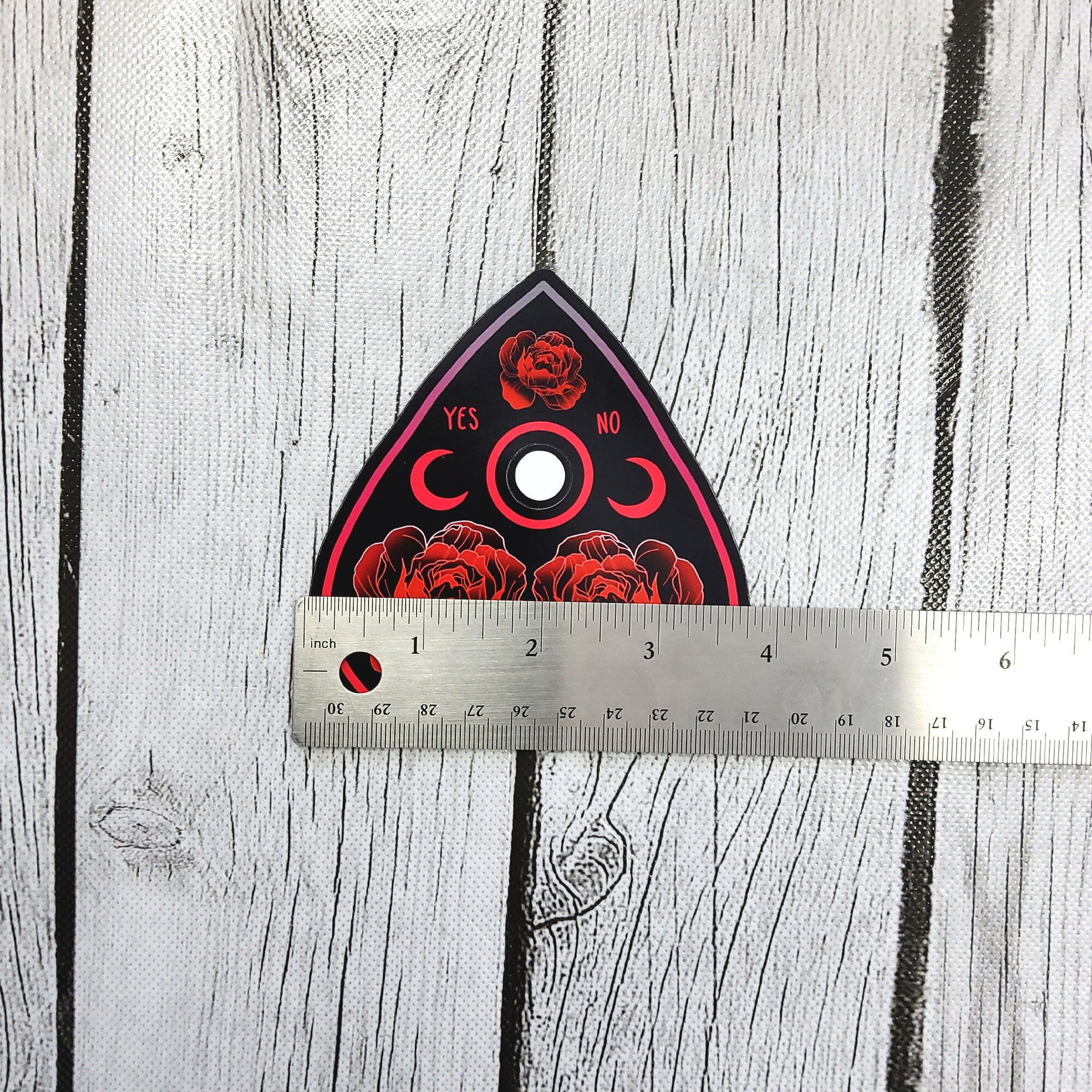 MAGNET: Black Planchette with Red Roses Magnet , Black Planchette Magnet , Planchette and Roses Magnet , Red Roses Magnet