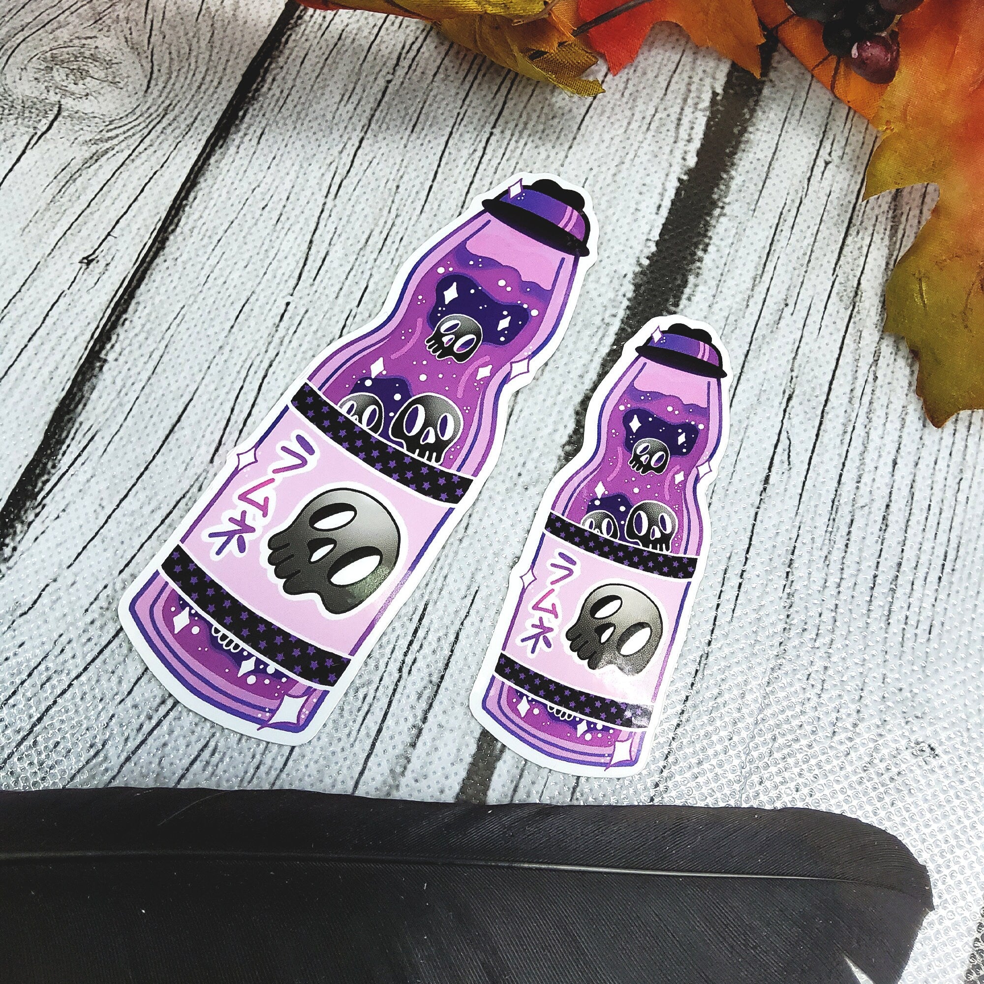 GLOSSY STICKER: Purple Glass Bottle Drink Skull Sticker , Skull Drink Sticker , Skull Purple Sticker , Purple Drink Sticker , Glass Bottle