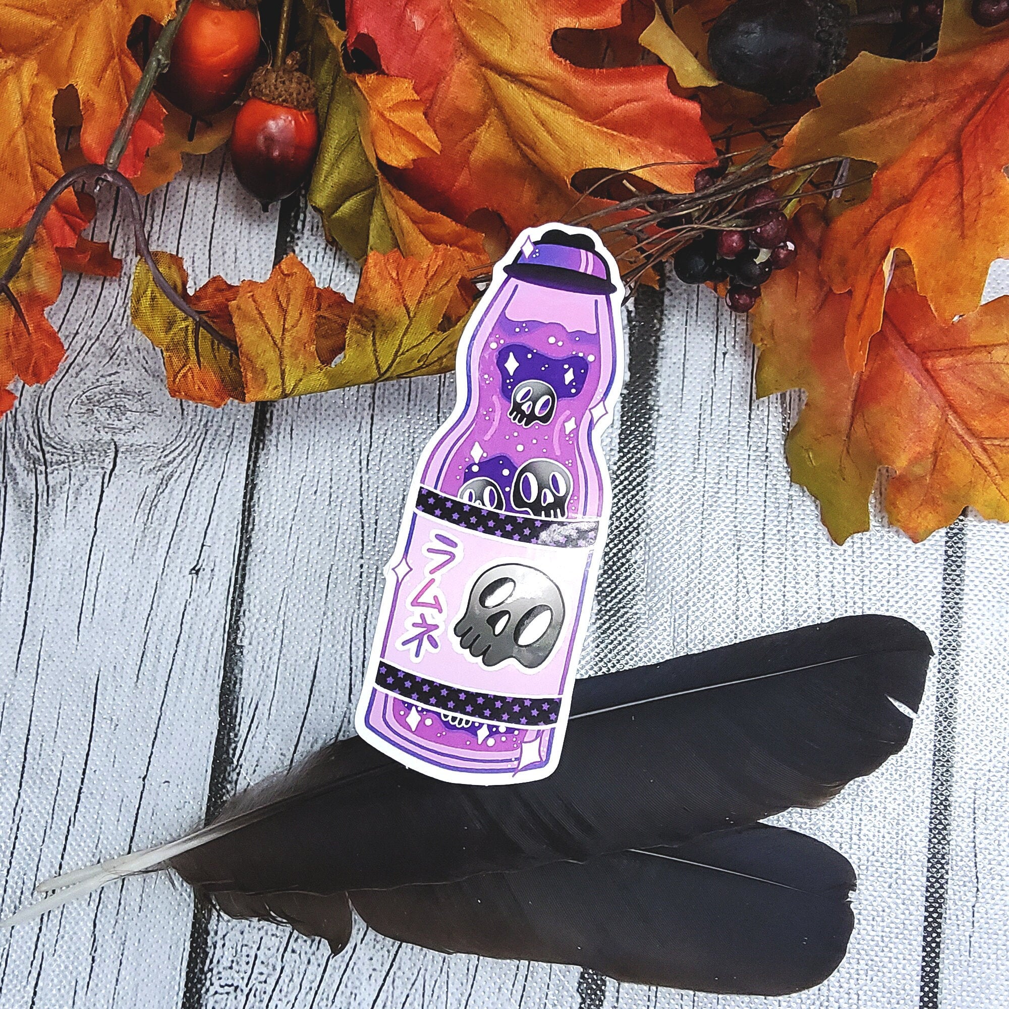 GLOSSY STICKER: Purple Glass Bottle Drink Skull Sticker , Skull Drink Sticker , Skull Purple Sticker , Purple Drink Sticker , Glass Bottle