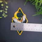 GOLD GLOSSY STICKER: The Owl Sparkly Diamond Sticker , The Owl and Dark Forest Foil Sticker , The Owl Forest Sticker , Barn Owl Sticker