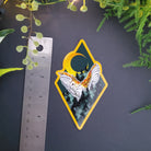GOLD GLOSSY STICKER: The Owl Sparkly Diamond Sticker , The Owl and Dark Forest Foil Sticker , The Owl Forest Sticker , Barn Owl Sticker