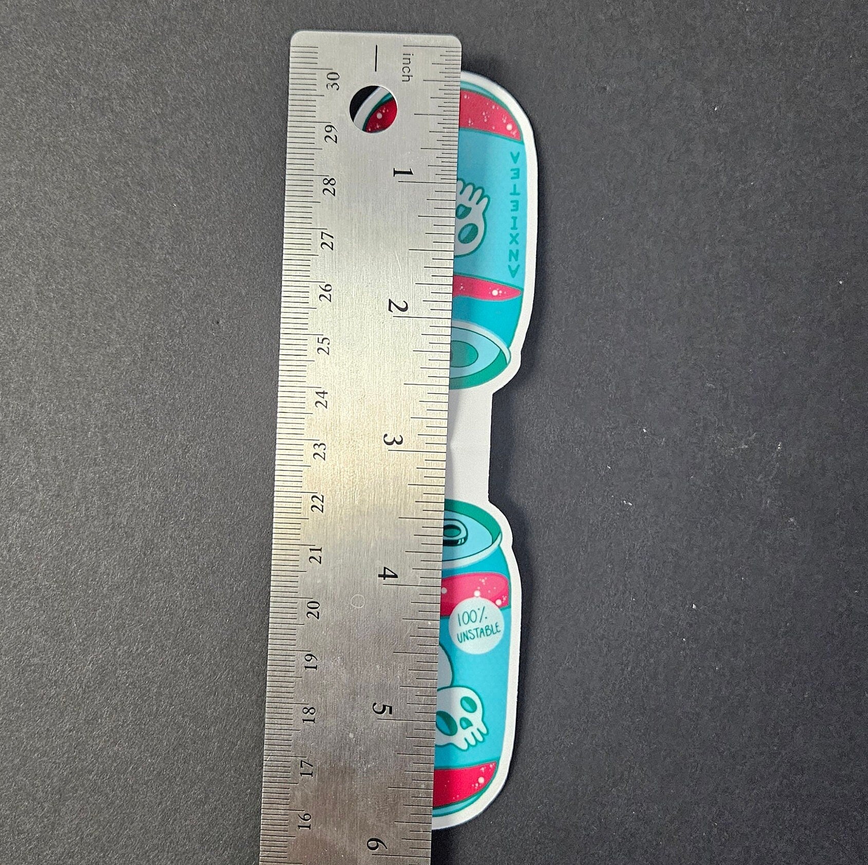 HANDMADE MAGNETIC BOOKMARK: AnxieTEA Teal Can , AnxieTEA Teal Magnetic Bookmark , AnxieTEA Art Bookmark , AnxieTEA Bookmark