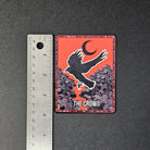 MAGNET: Crow Tarot Card Style , Red Tarot Card Style Decorative Magnet , Crow Decorative Magnet , Omen Magnet