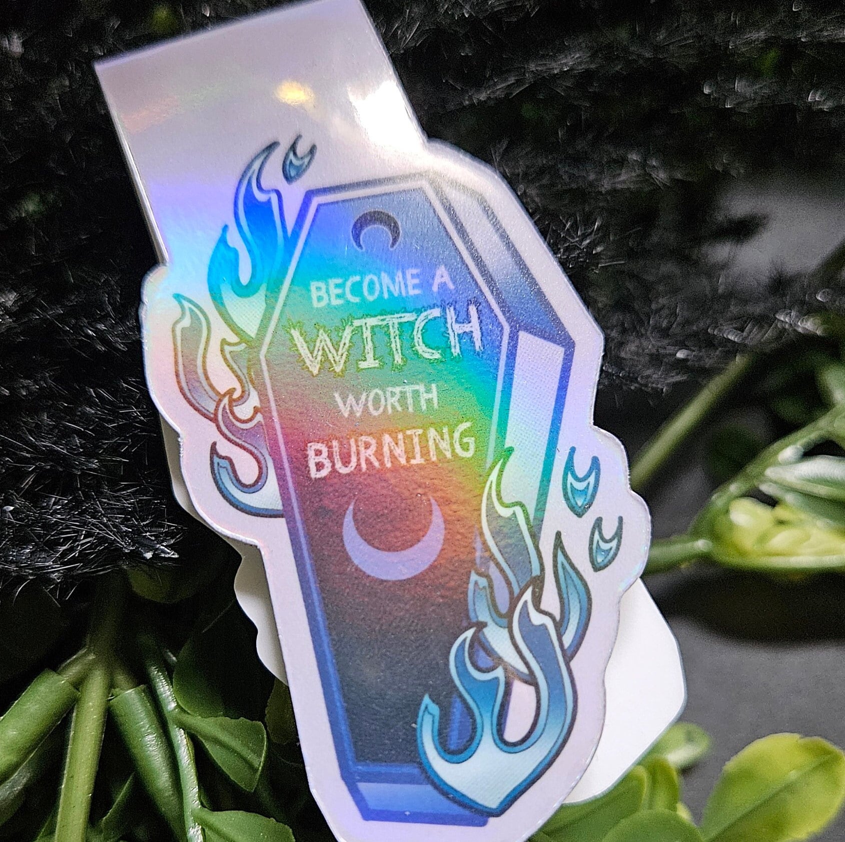 HANDMADE MAGNETIC BOOKMARK: Become a Witch Worth Burning Coffin , Become a Witch Worth Burning Magnetic Bookmark , Witch Bookmark