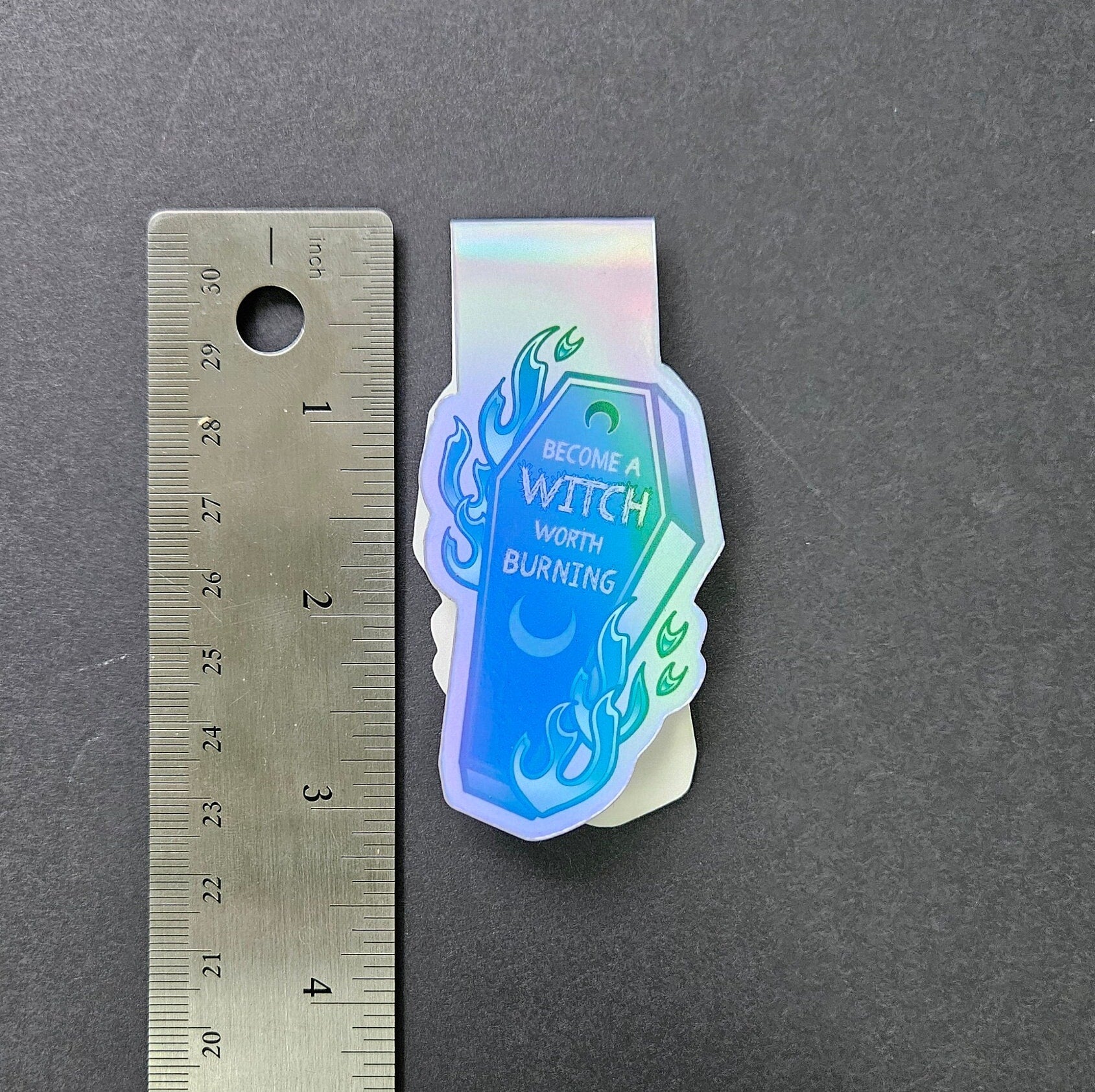 HANDMADE MAGNETIC BOOKMARK: Become a Witch Worth Burning Coffin , Become a Witch Worth Burning Magnetic Bookmark , Witch Bookmark
