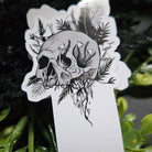HANDMADE MAGNETIC BOOKMARK: Rebirth Skull and Ferns , Rebirth Skull Magnetic Bookmark , Witch Bookmark , Skull Bookmark , Skull Art