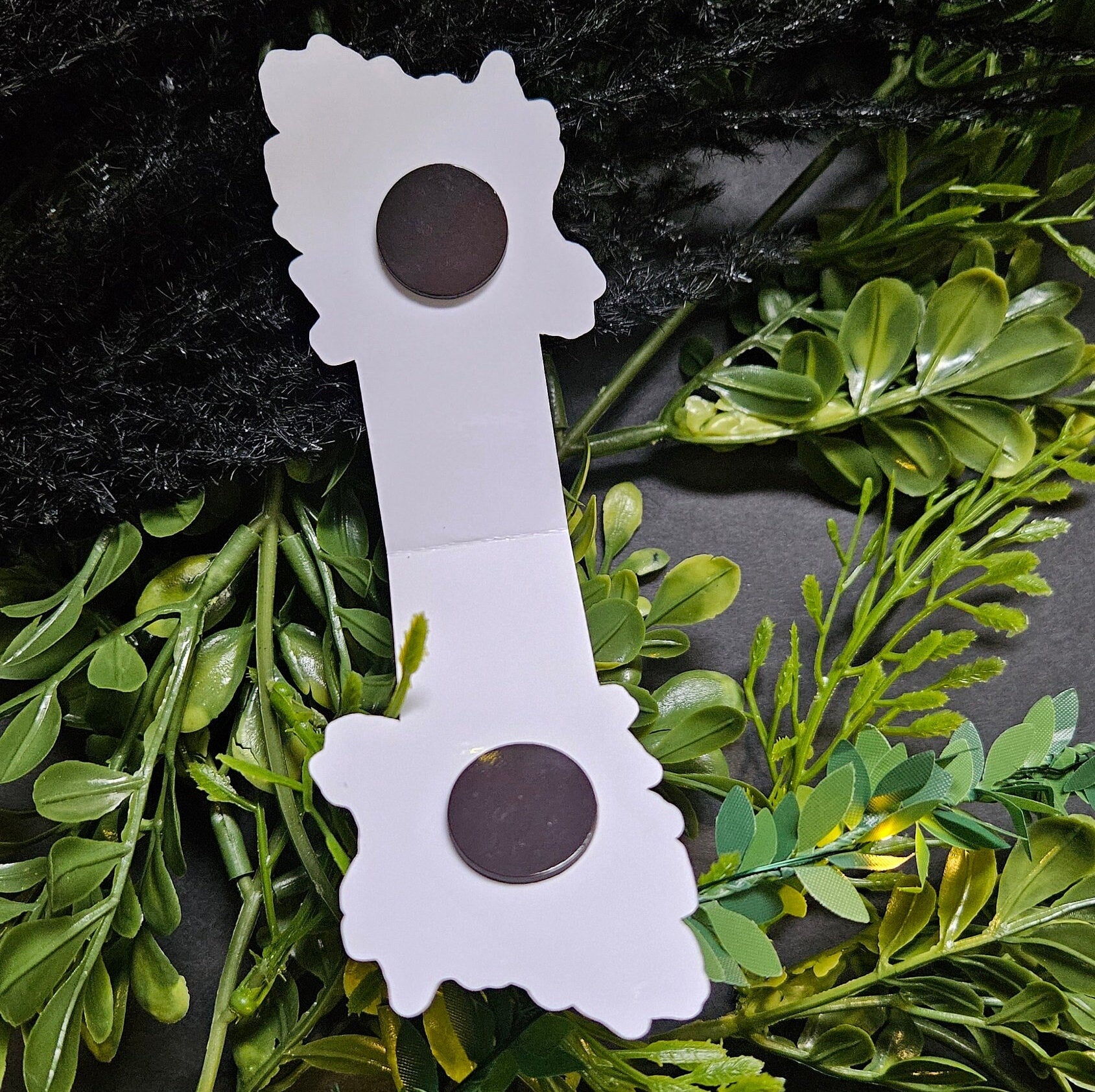 HANDMADE MAGNETIC BOOKMARK: Rebirth Skull and Ferns , Rebirth Skull Magnetic Bookmark , Witch Bookmark , Skull Bookmark , Skull Art