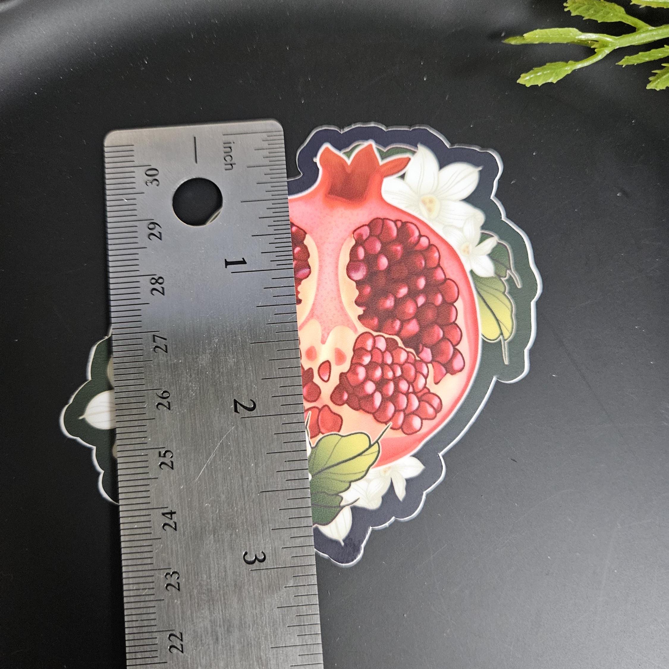 MATTE STICKER: Pomegranate and Narcissus - Hades and Persephone Decorative Sticker Acornandcrowstudio