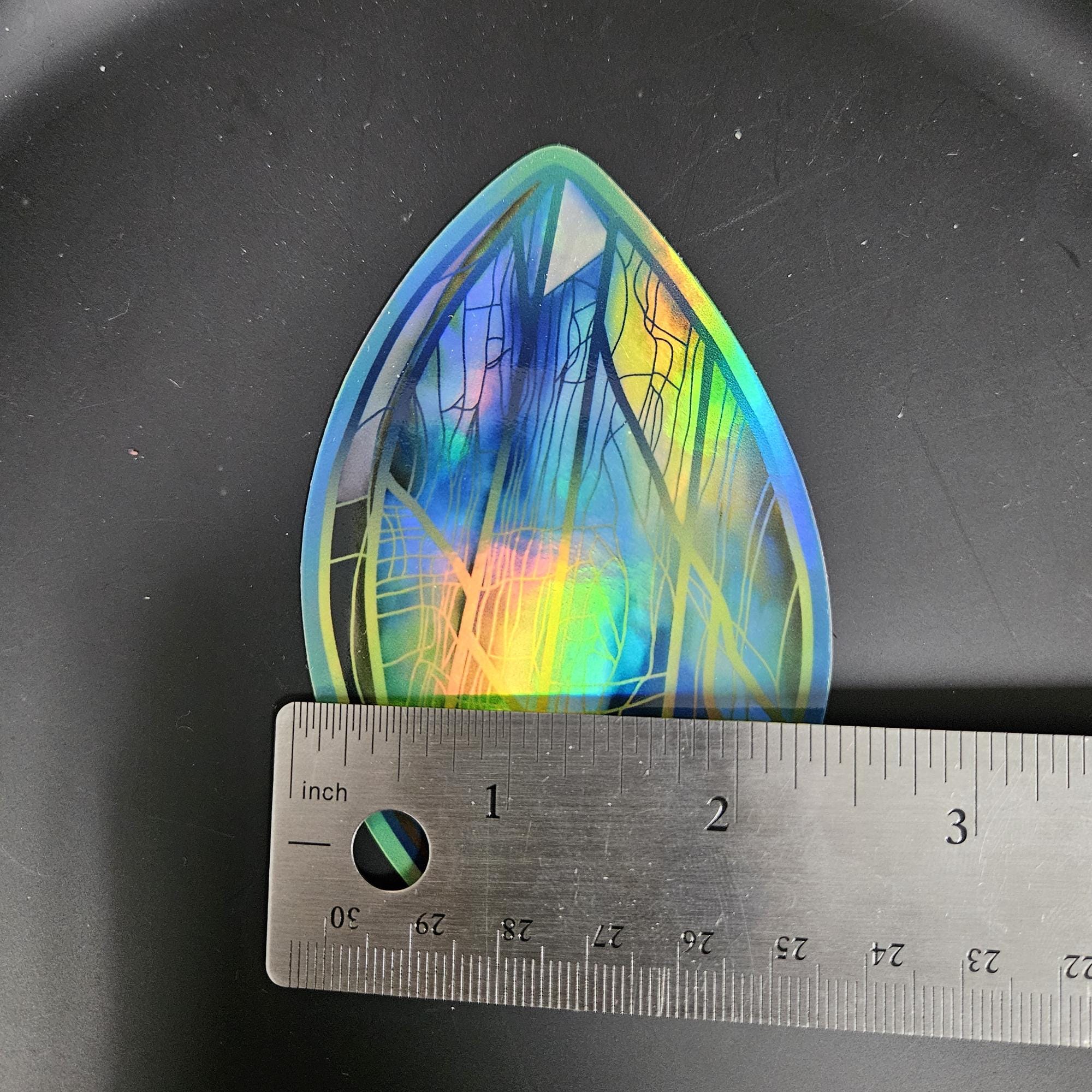 GLOSSY STICKER: Labradorite Crystal with HOLOGRAPHIC Overlay