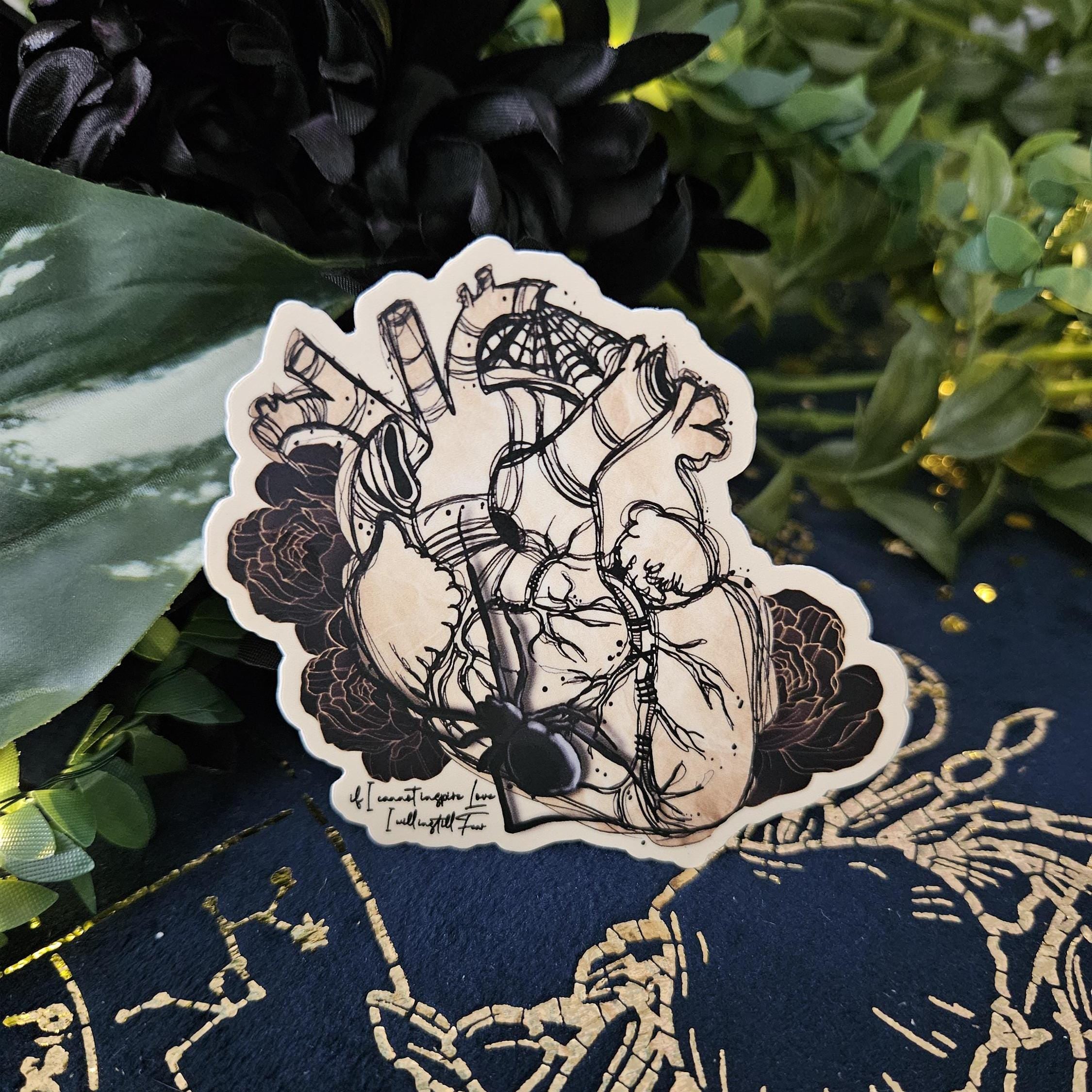 MATTE STICKER: Anatomical Fear Frankenstein Heart Decorative Sticker Acornandcrowstudio