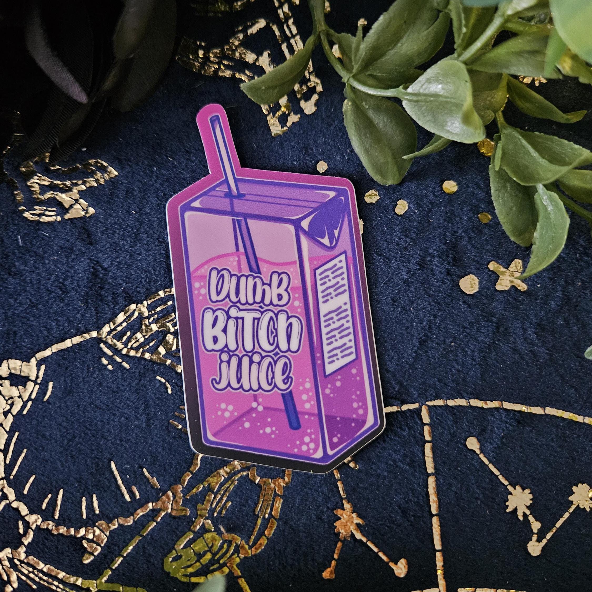 MATTE STICKER: Dumb Bitch Juice Carton Die Cut Sticker Decorative Sticker Acornandcrowstudio