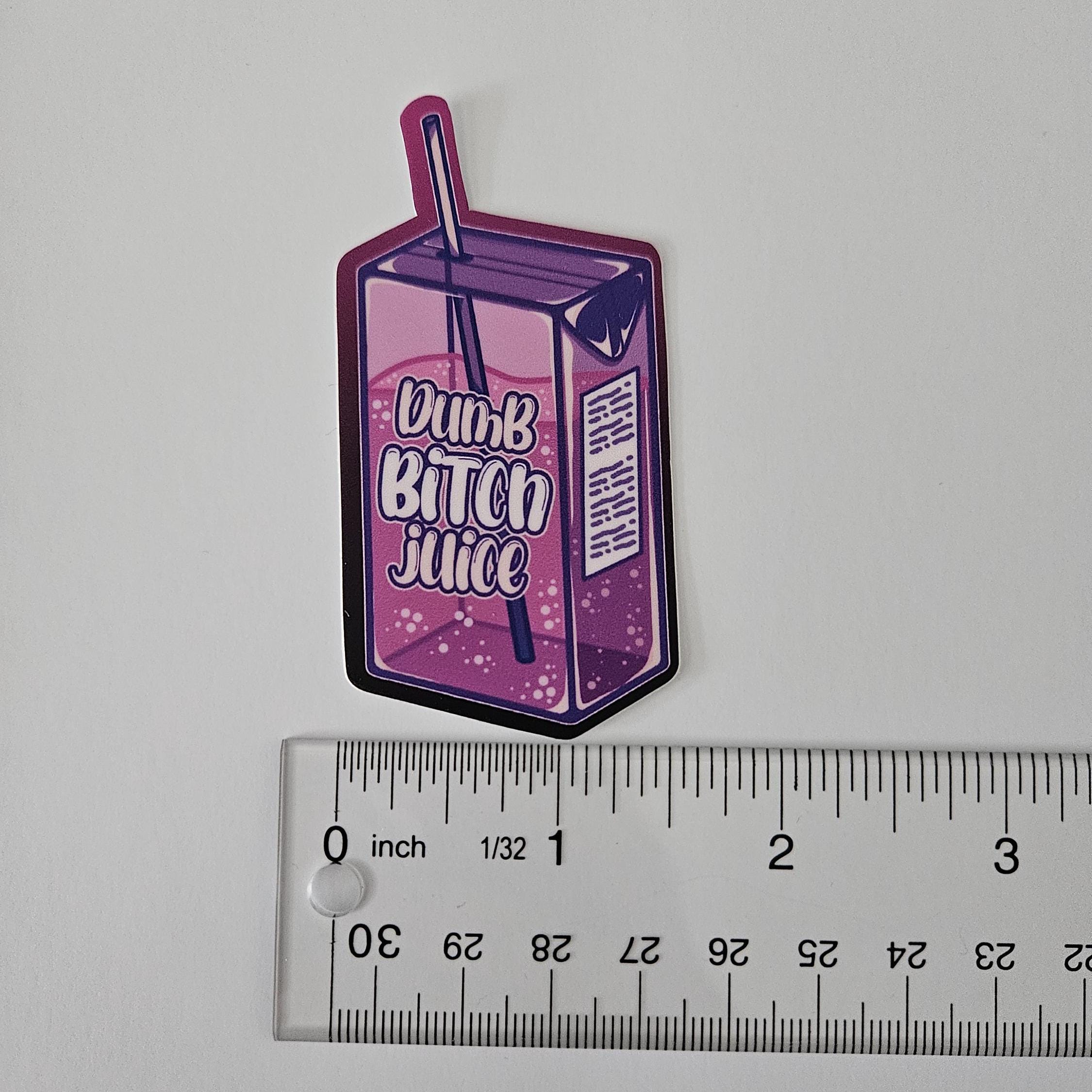 MATTE STICKER: Dumb Bitch Juice Carton Die Cut Sticker Decorative Sticker Acornandcrowstudio