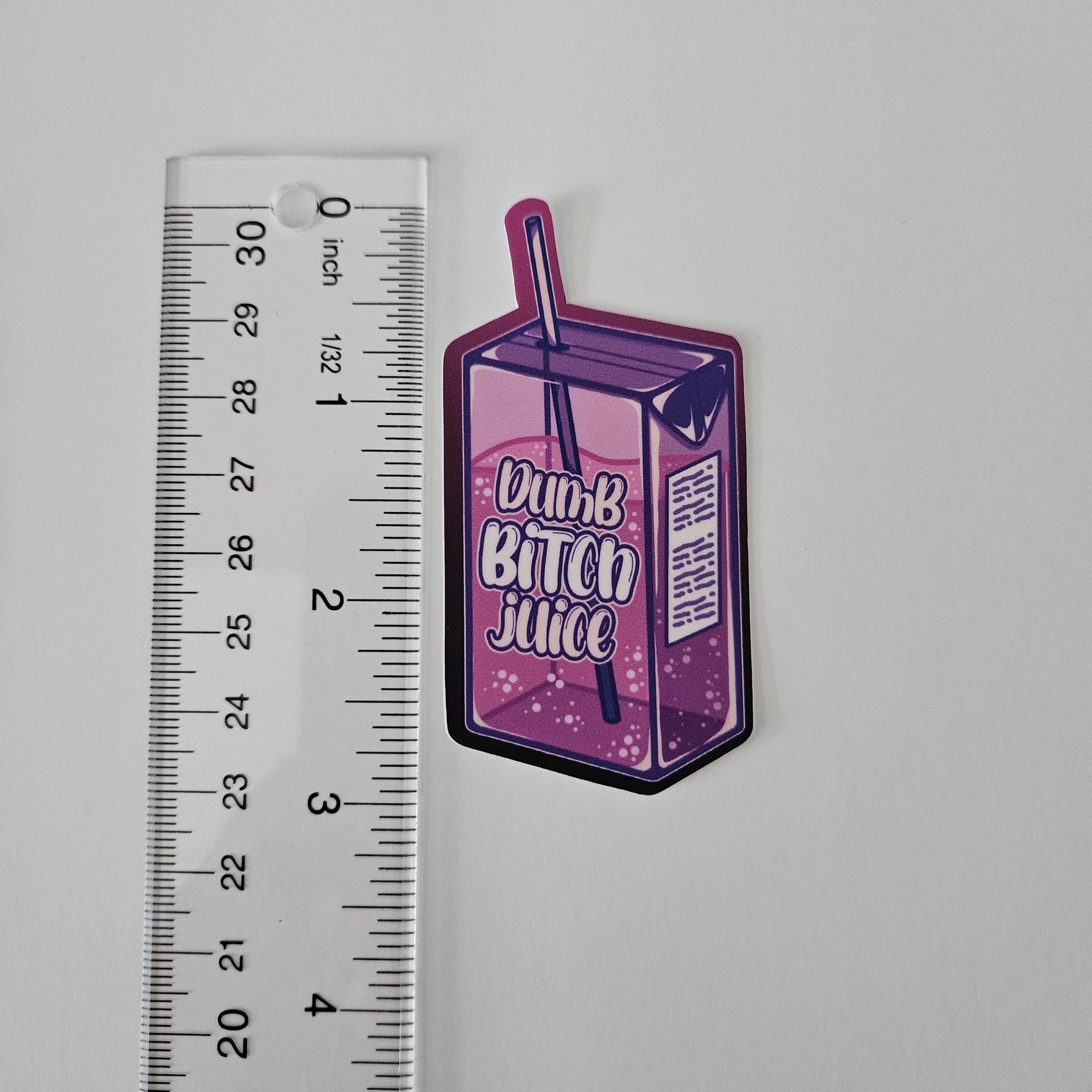 MATTE STICKER: Dumb Bitch Juice Carton Die Cut Sticker Decorative Sticker Acornandcrowstudio