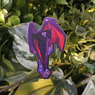 MATTE STICKER: Pansy Bat , Purple and Red Pansies and Bat Sticker , Blossoms and Bat Sticker , Pansy Floral and Bat