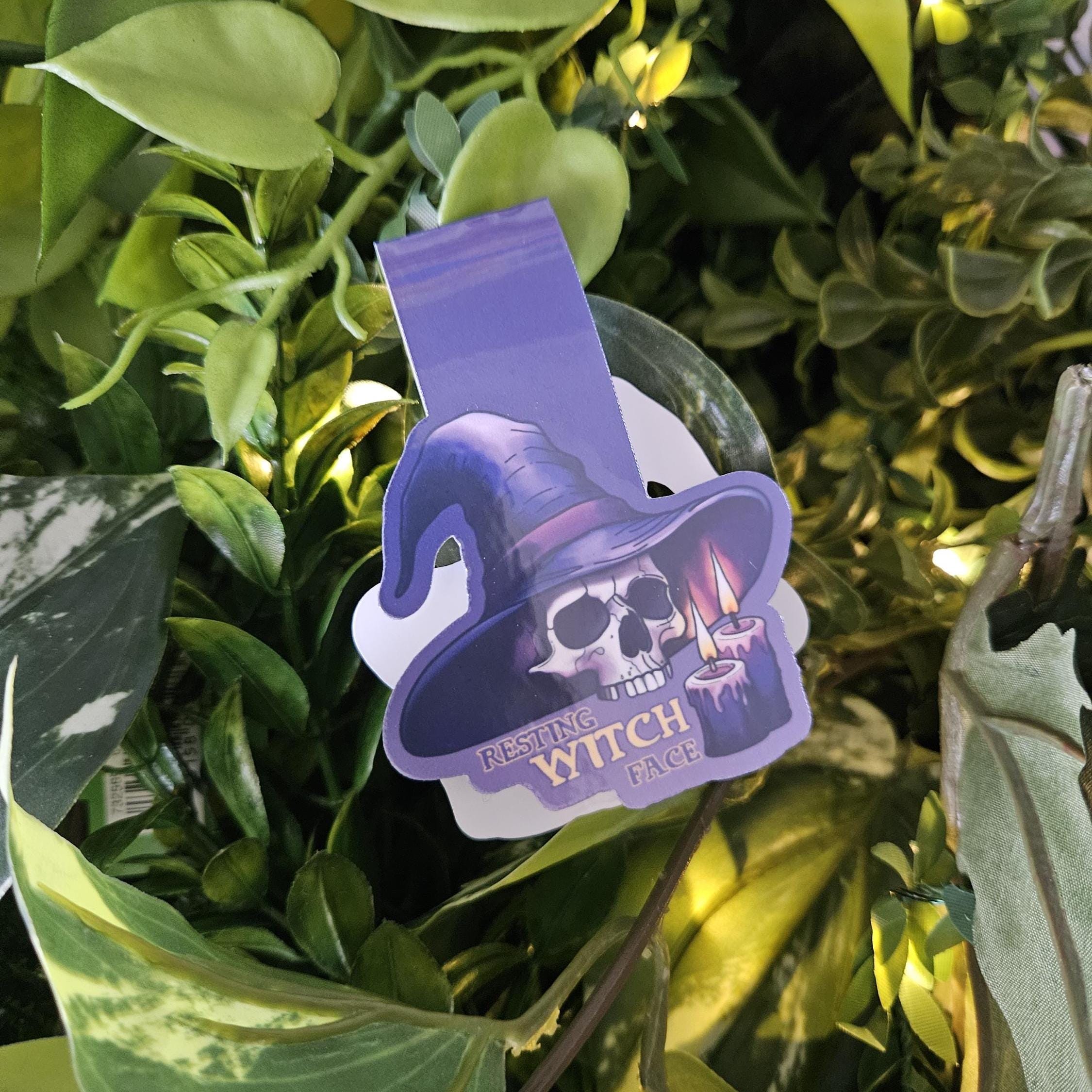 HANDMADE MAGNETIC BOOKMARK: Resting Witch Face