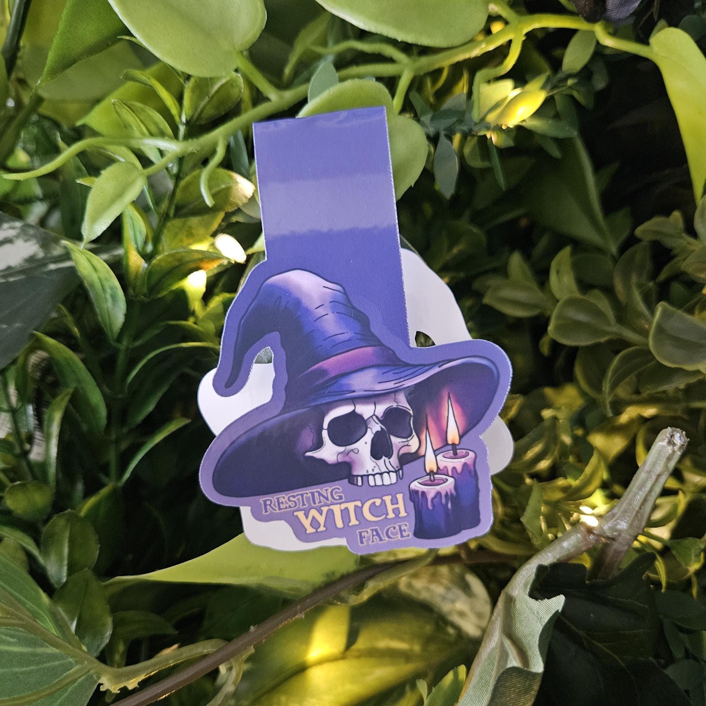 HANDMADE MAGNETIC BOOKMARK: Resting Witch Face