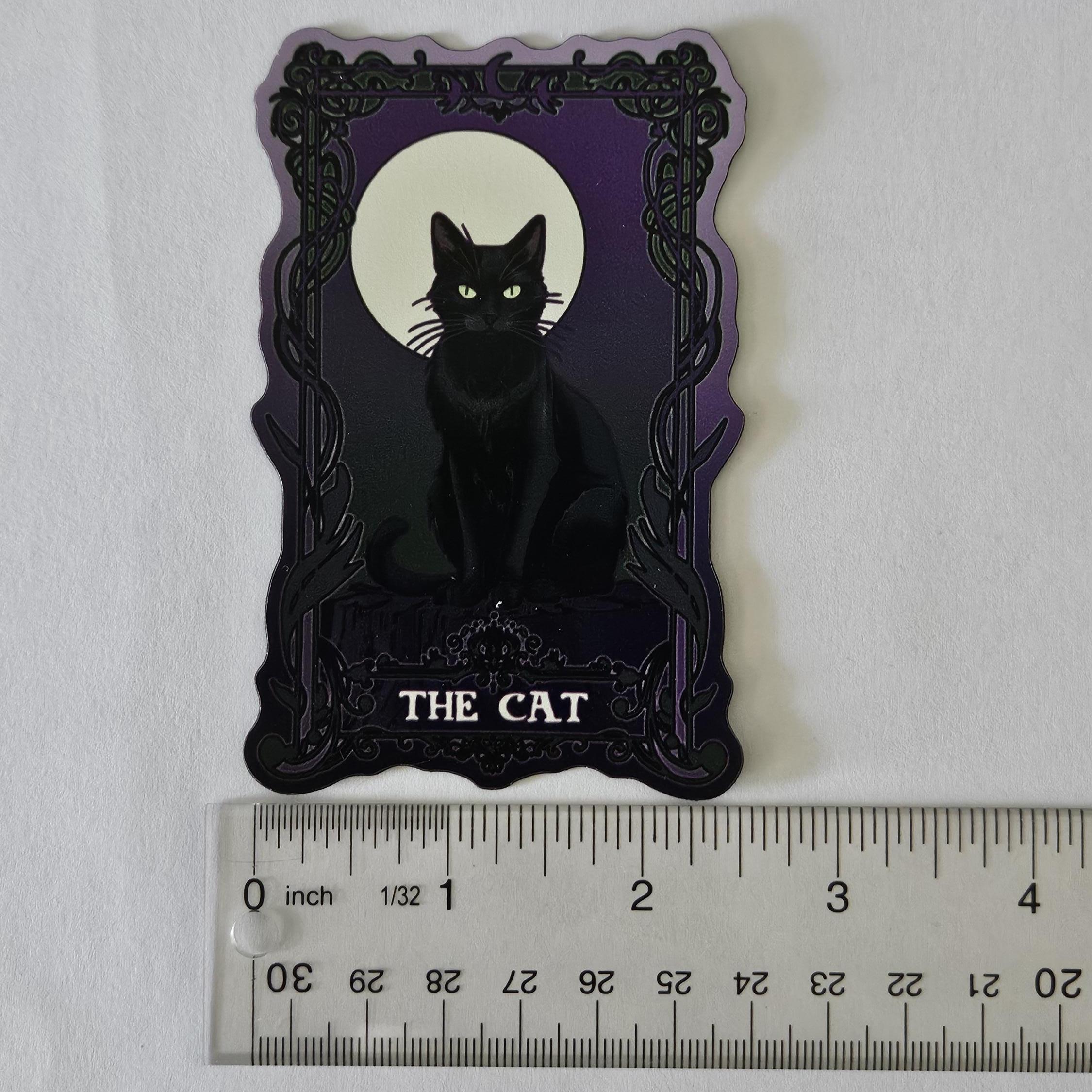 MAGNET: The Cat Purple Tarot Card Style Magnets Acornandcrowstudio