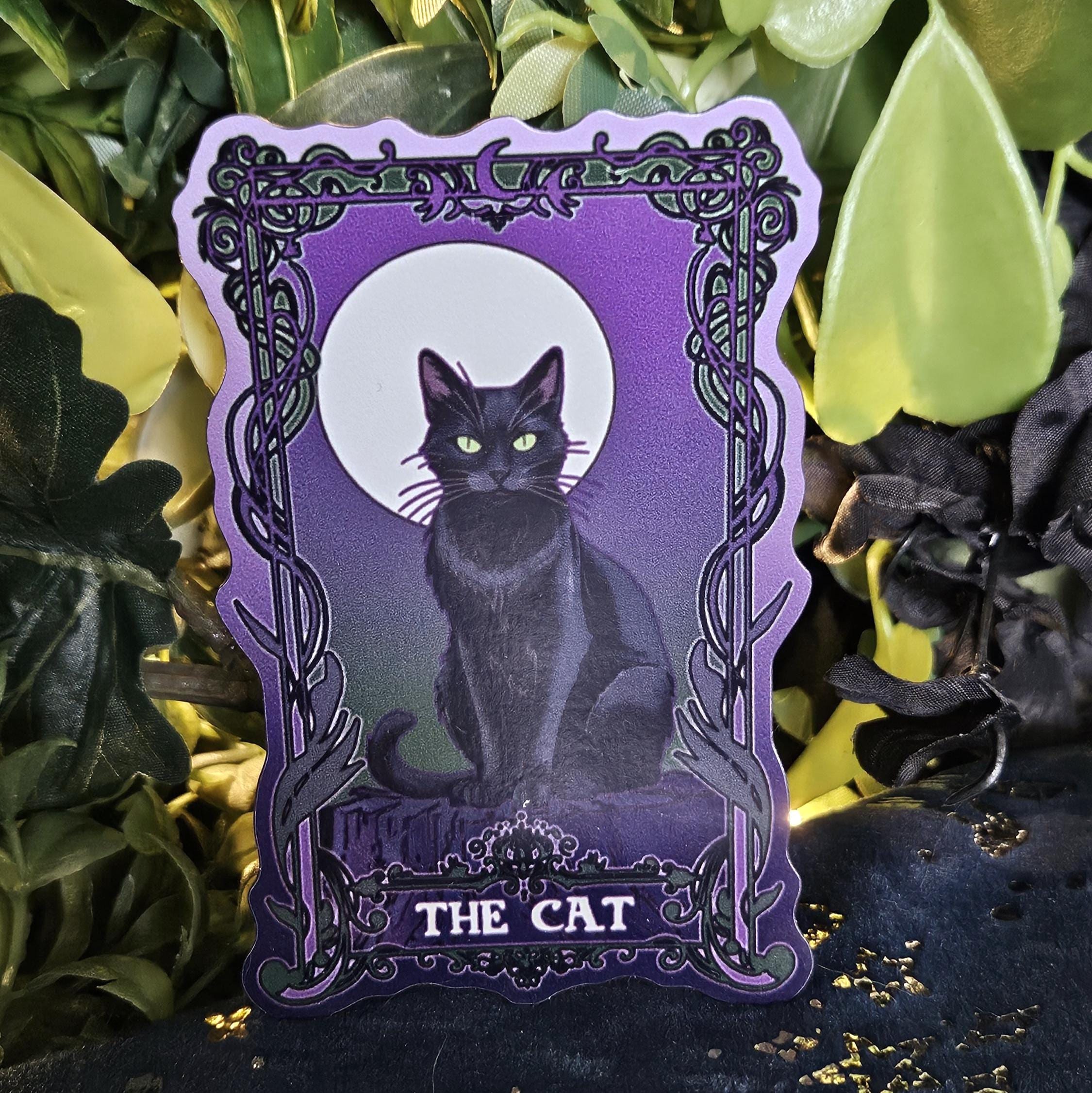 MAGNET: The Cat Purple Tarot Card Style Magnets Acornandcrowstudio