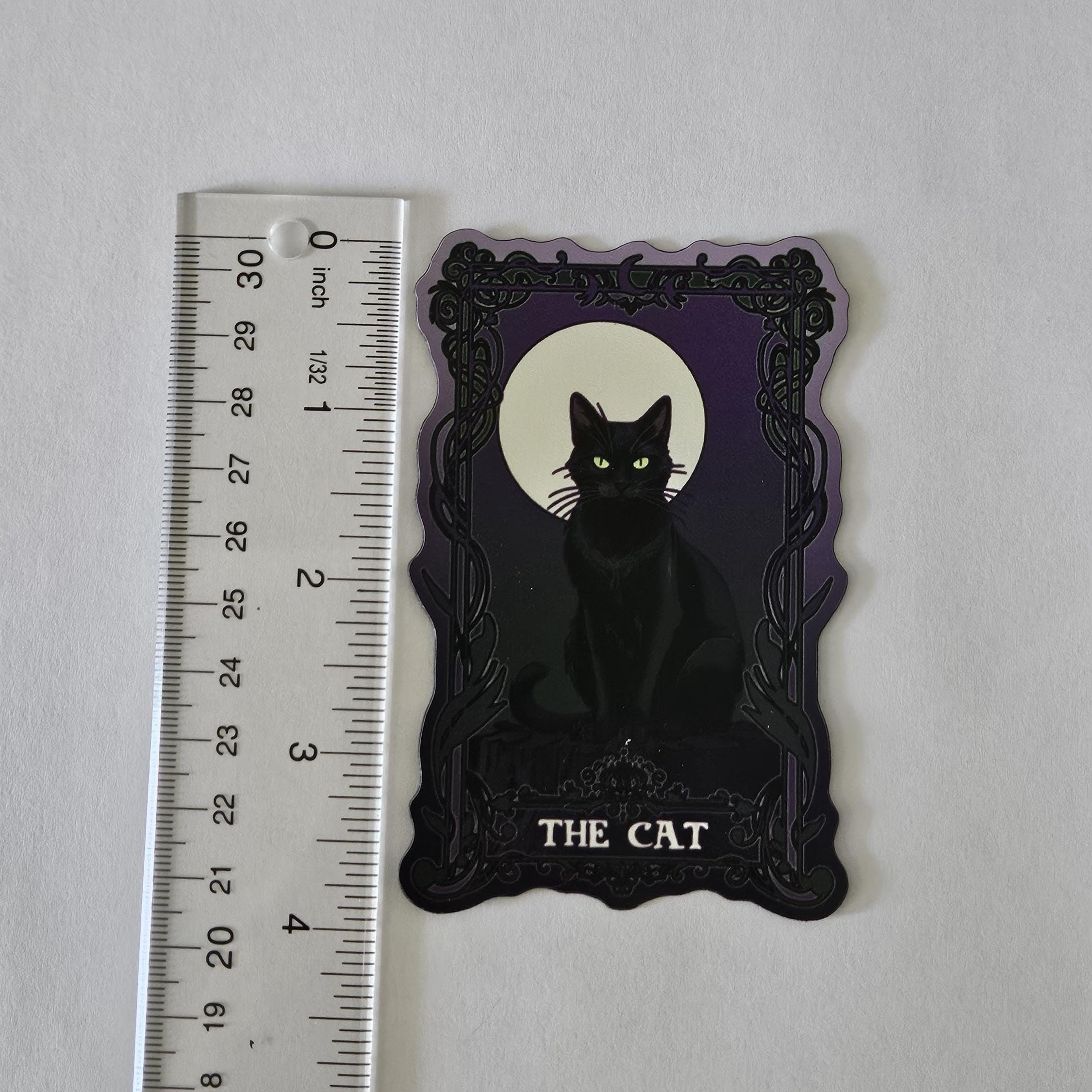 MAGNET: The Cat Purple Tarot Card Style