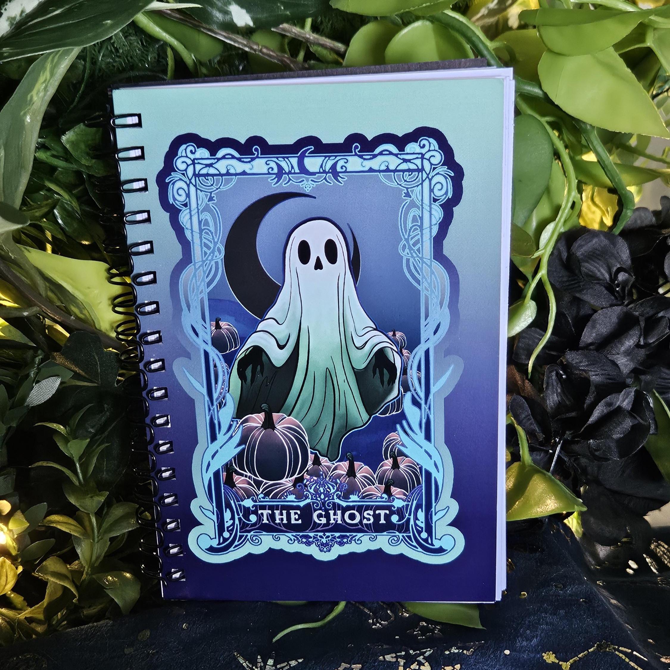 4x6 HANDMADE SPIRAL NOTEBOOK: The Ghost Tarot Style Acornandcrowstudio