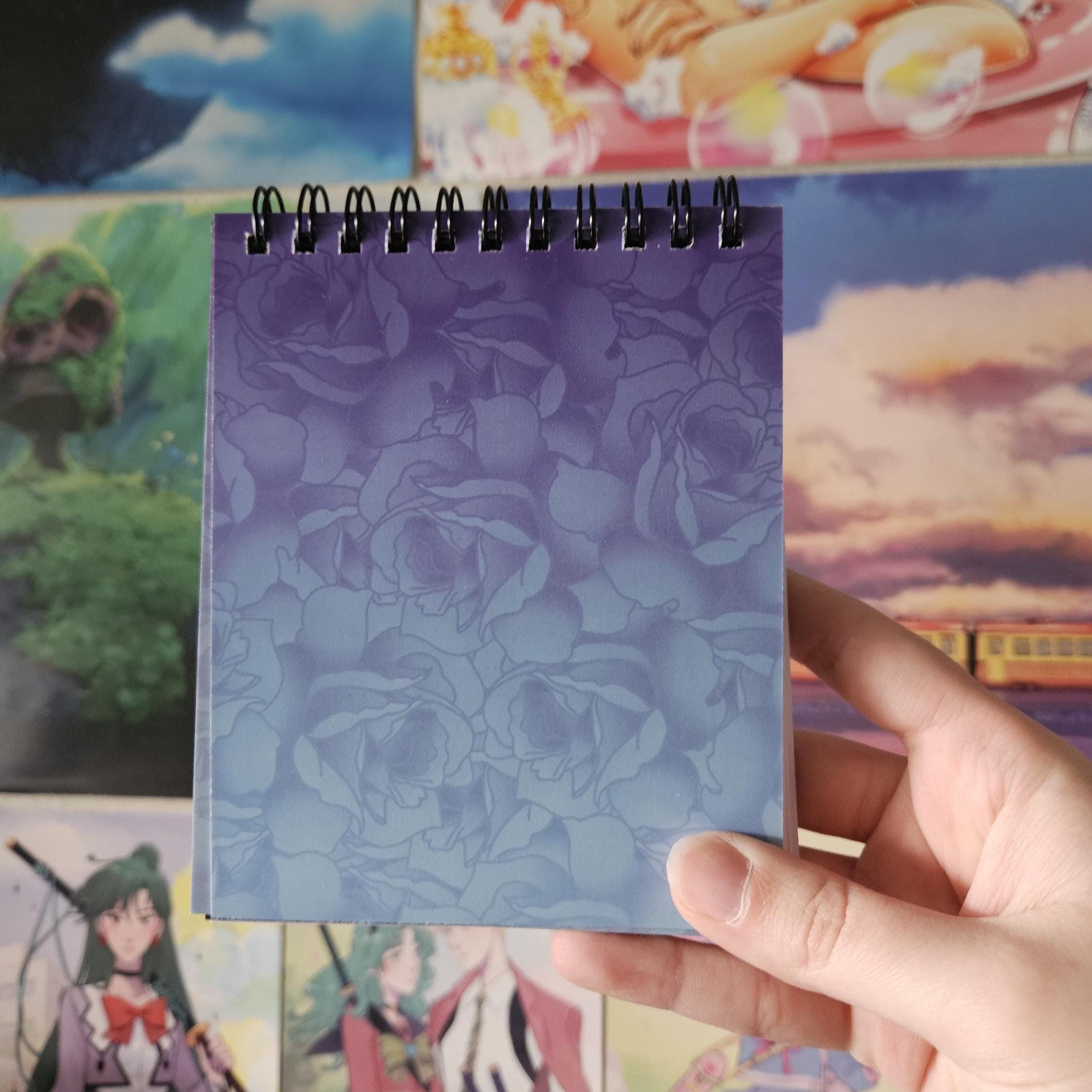 4x5 inches HANDMADE Top Bound SPIRAL NOTEBOOK: Book Dragon with Stack of Books Acornandcrowstudio