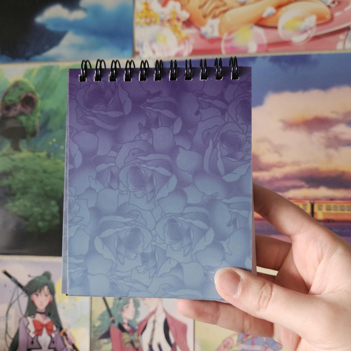 4x5 inches HANDMADE Top Bound SPIRAL NOTEBOOK: Book Dragon with Stack of Books Acornandcrowstudio