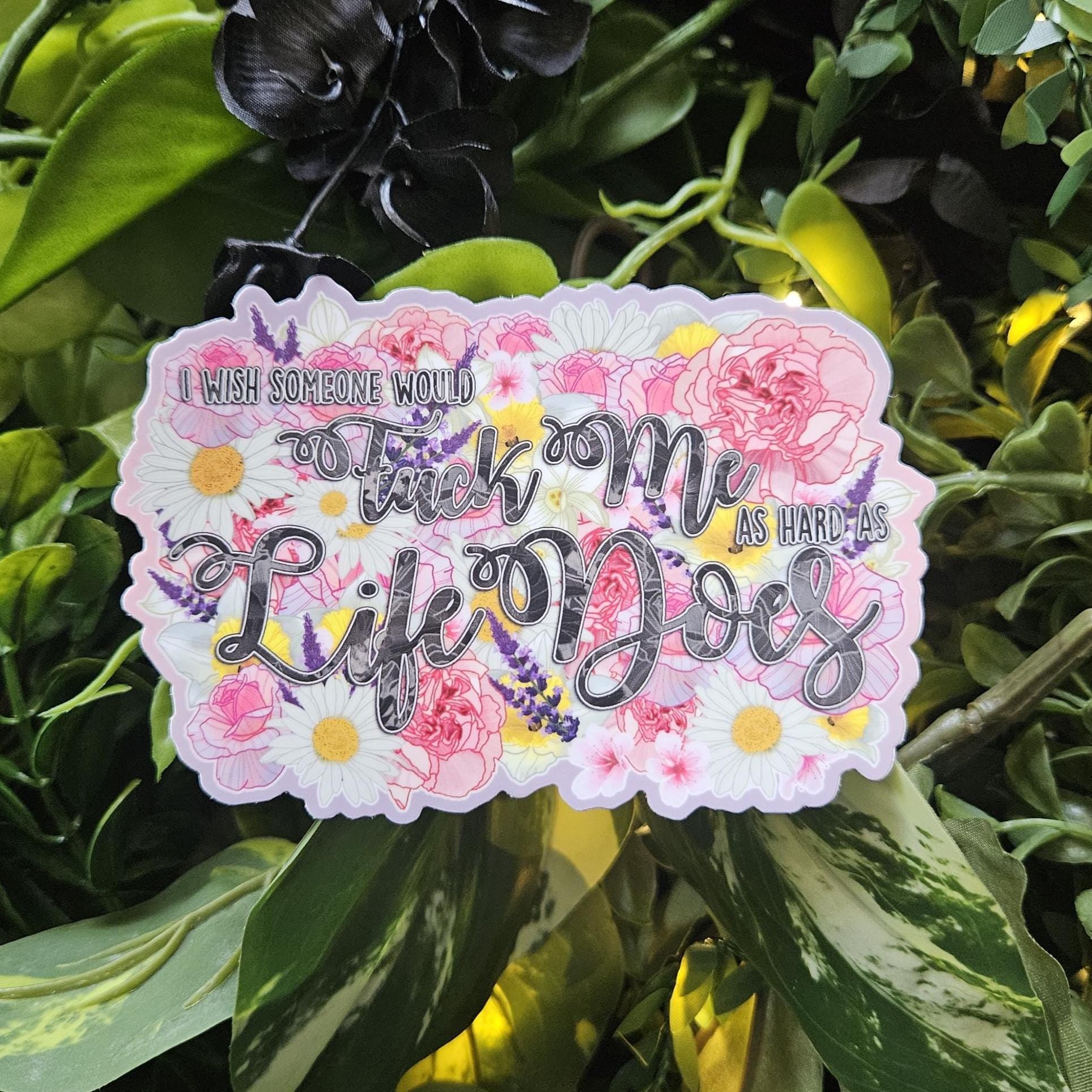 MATTE STICKER: I Wish Someone Would F*ck Me as Hard as Life Does Decorative Sticker Acornandcrowstudio