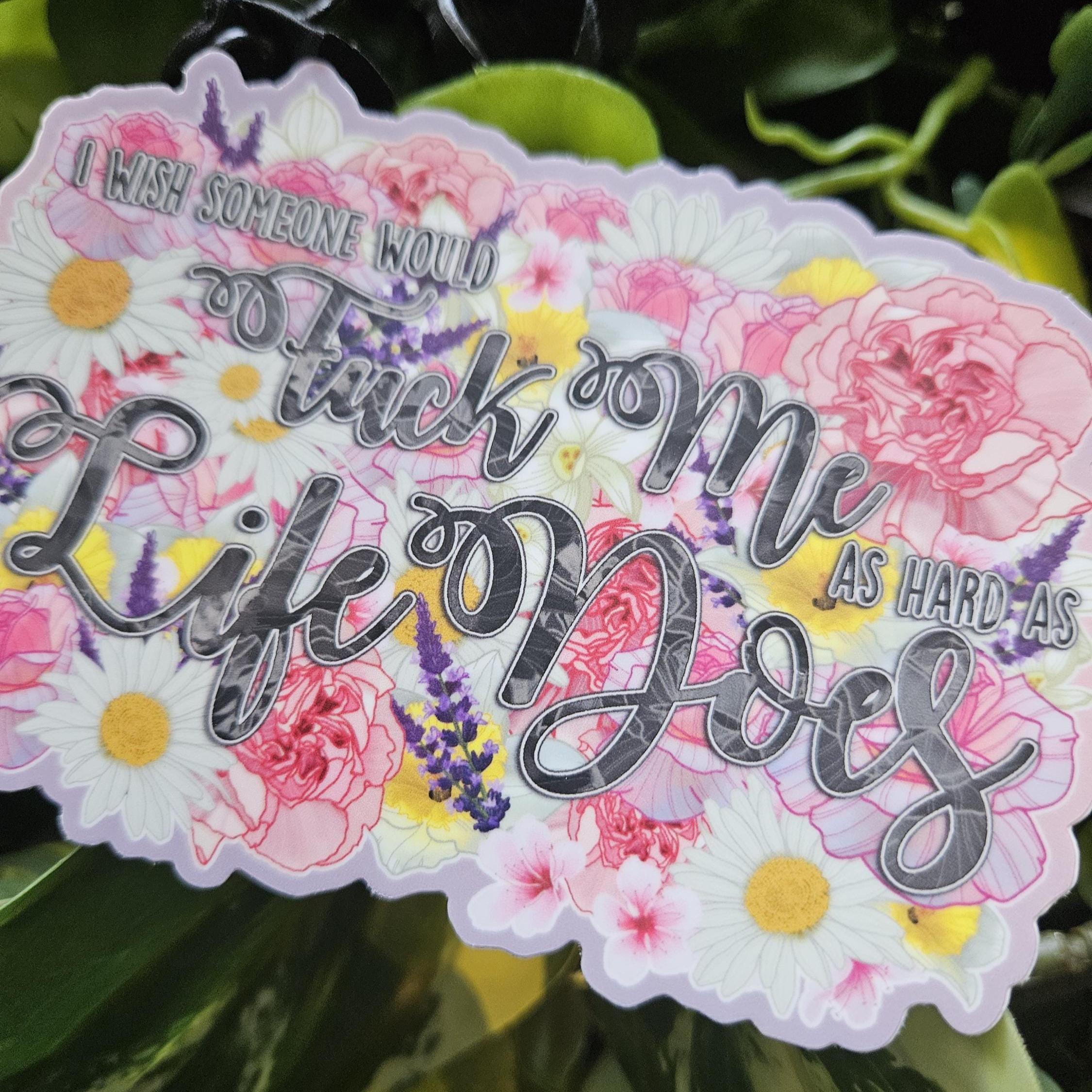 MATTE STICKER: I Wish Someone Would F*ck Me as Hard as Life Does Decorative Sticker Acornandcrowstudio
