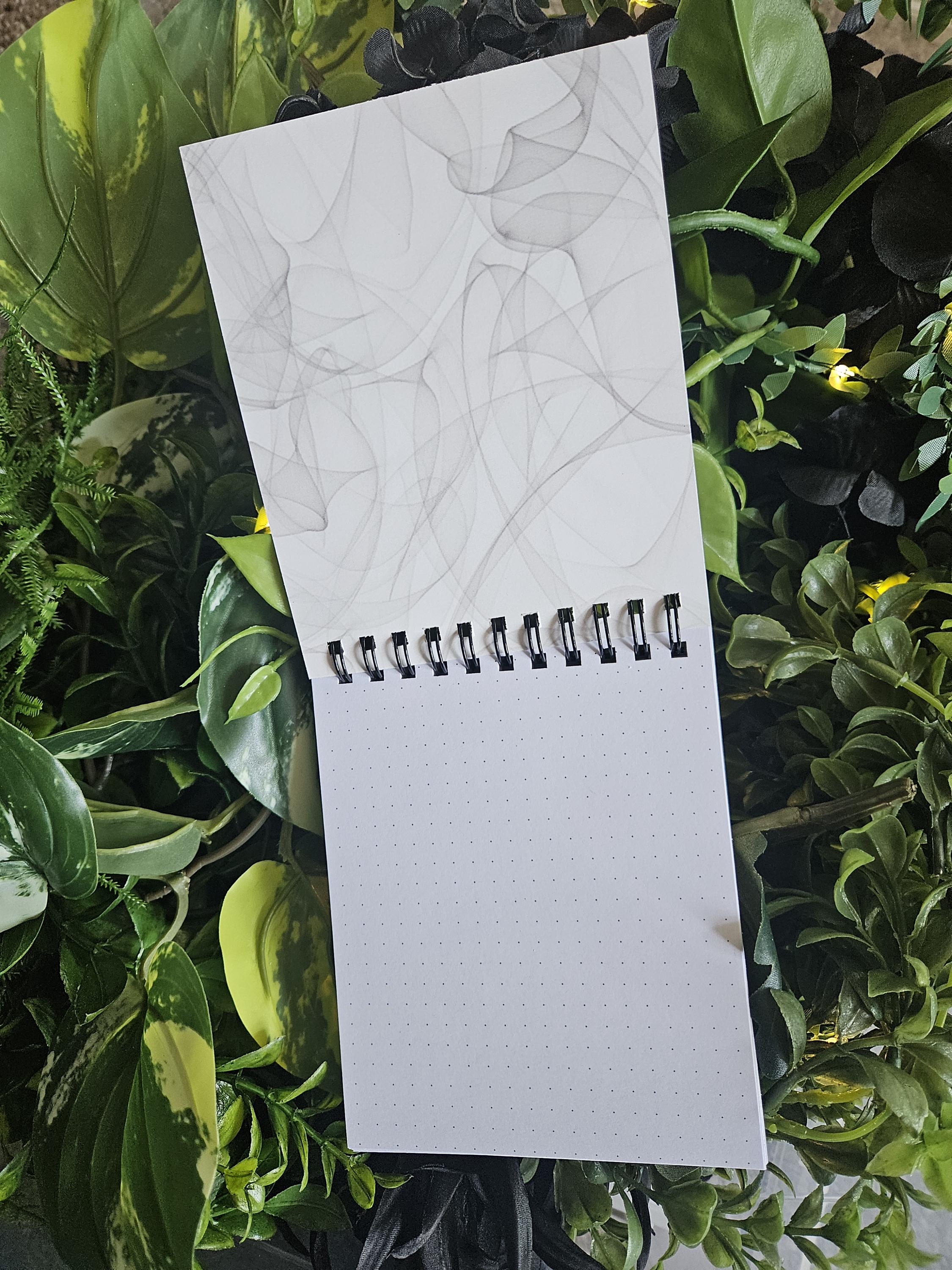 4x5 inches HANDMADE Top Bound SPIRAL NOTEBOOK: Rebirth Skull Acornandcrowstudio