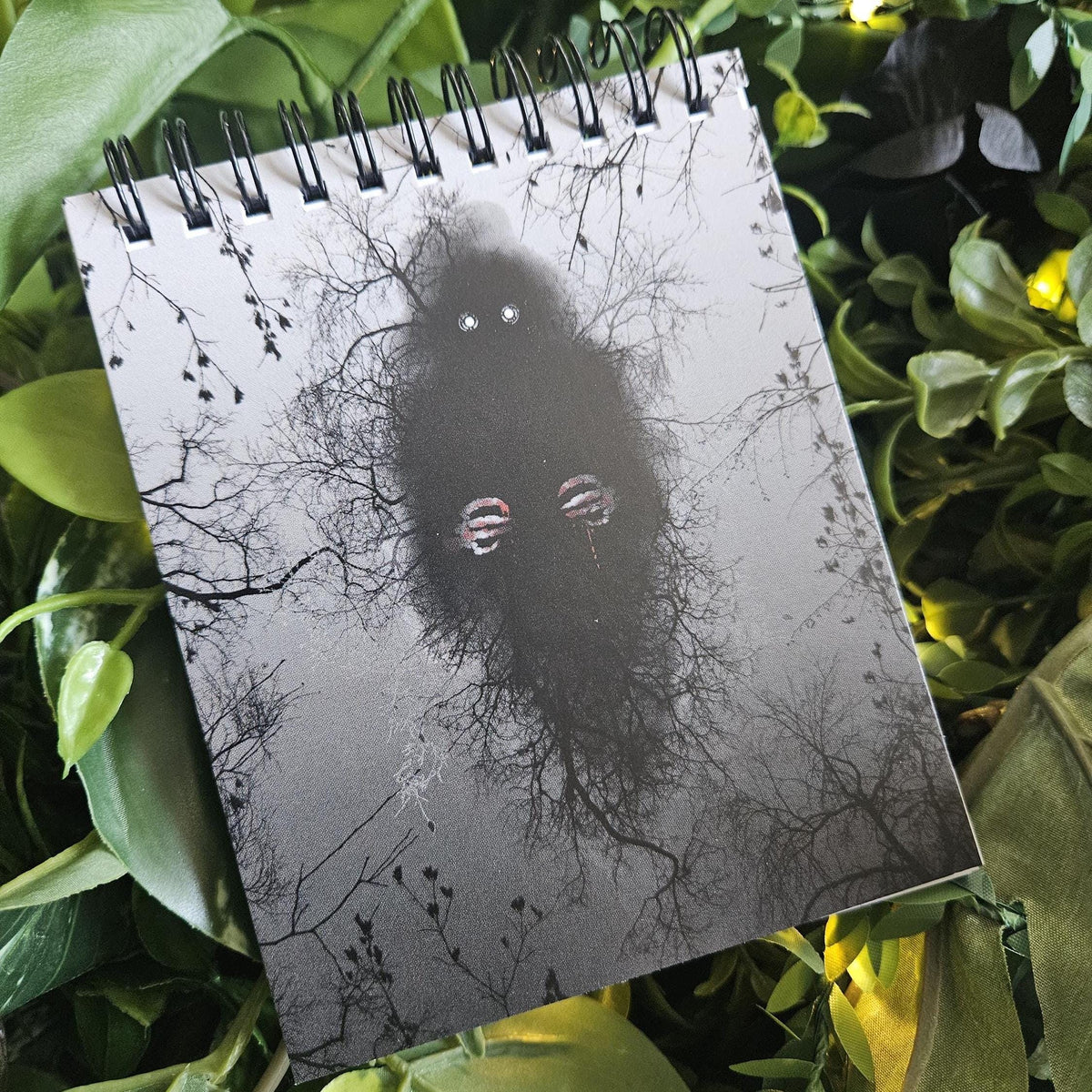 4x5 inches HANDMADE Top Bound SPIRAL NOTEBOOK: The Lurker Acornandcrowstudio