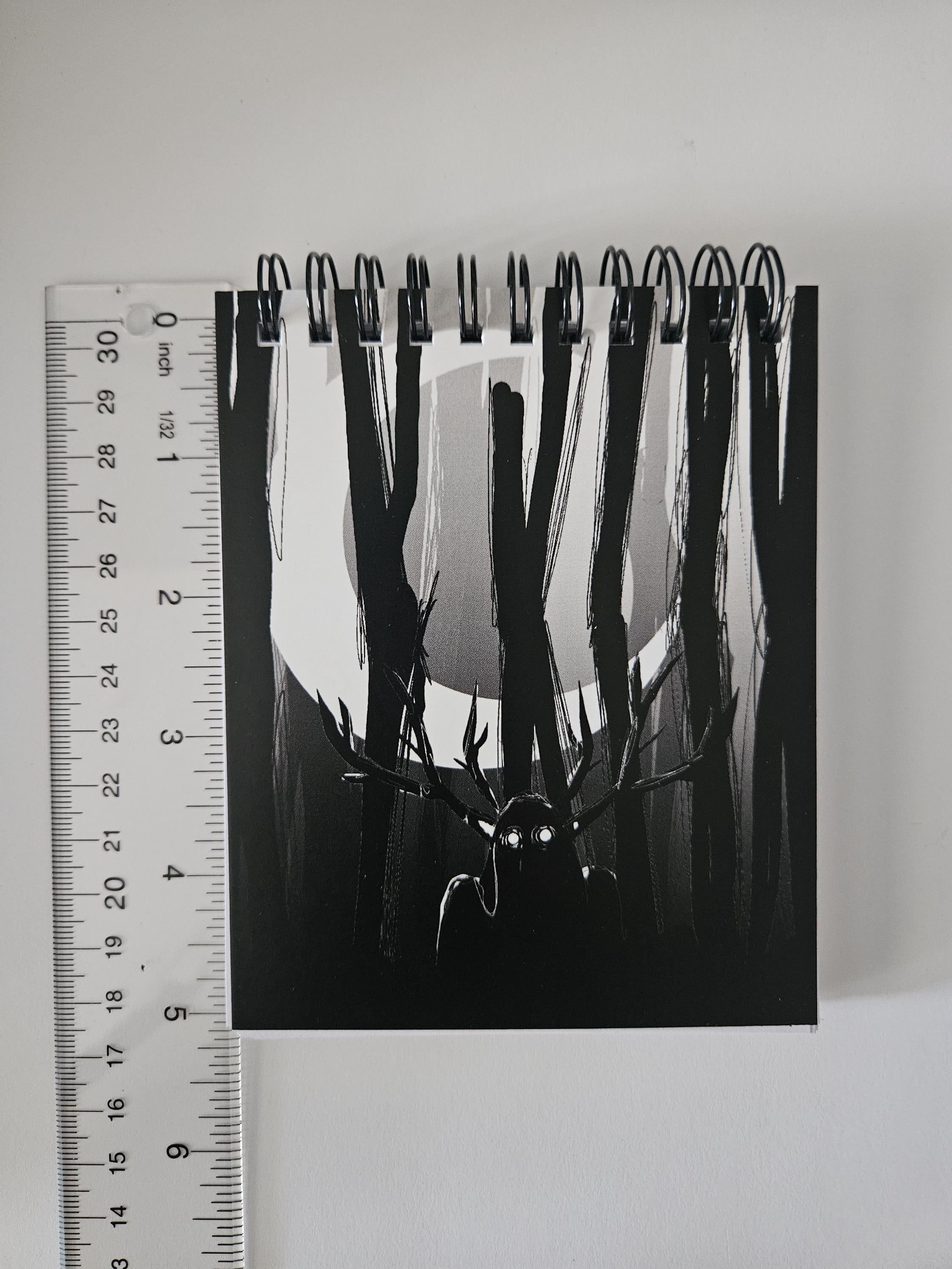 4x5 inches HANDMADE Top Bound SPIRAL NOTEBOOK: The Watcher Acornandcrowstudio