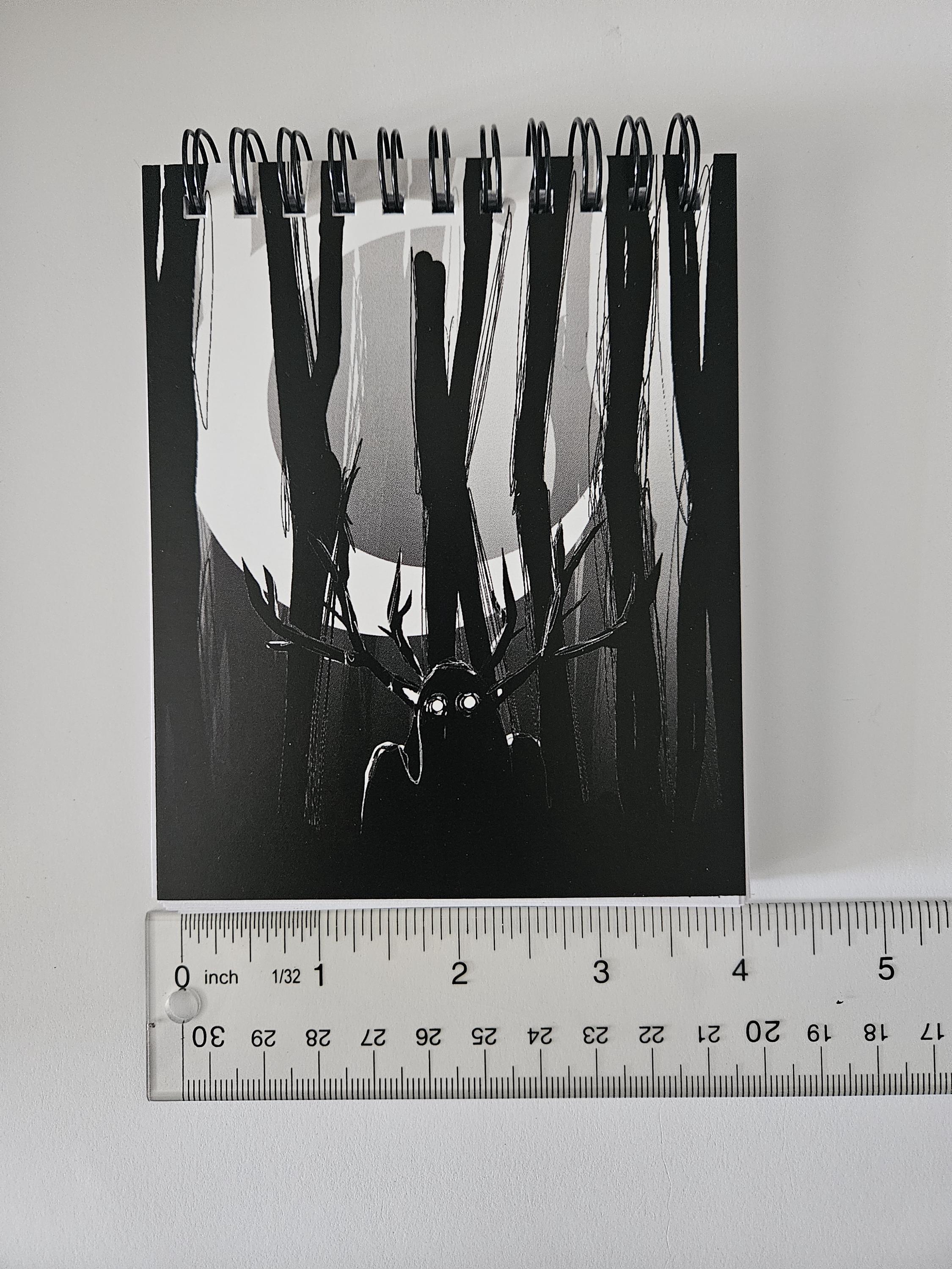 4x5 inches HANDMADE Top Bound SPIRAL NOTEBOOK: The Watcher Acornandcrowstudio