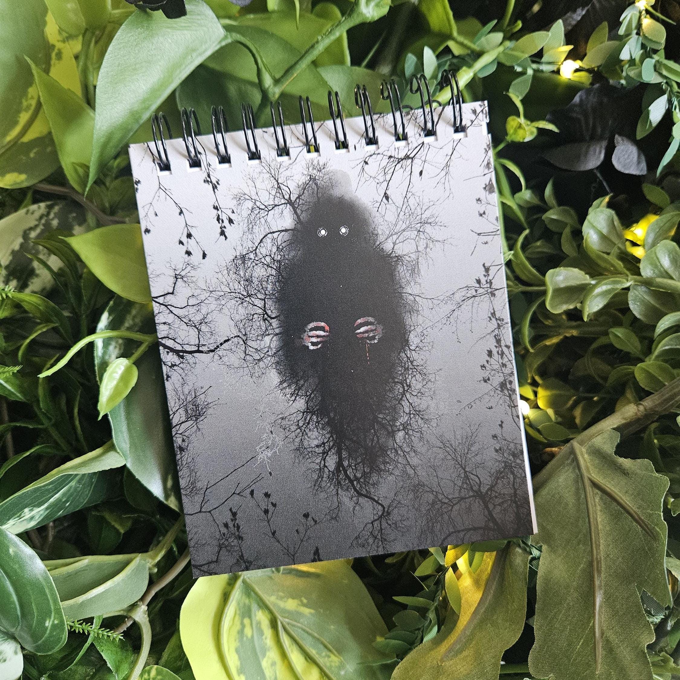 4x5 inches HANDMADE Top Bound SPIRAL NOTEBOOK: The Lurker Acornandcrowstudio