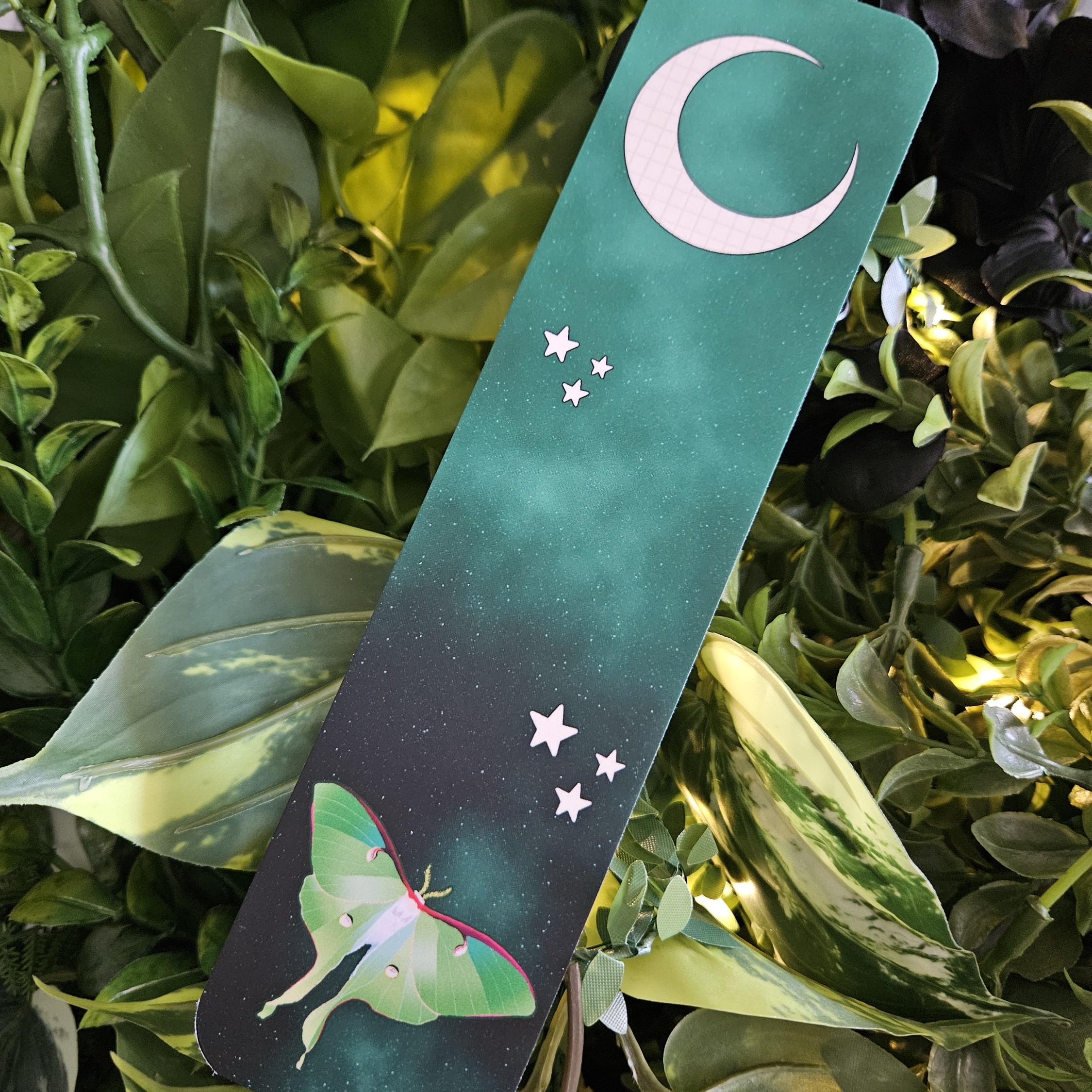 BOOKMARK: Luna Moth and Celestial Moon Acornandcrowstudio