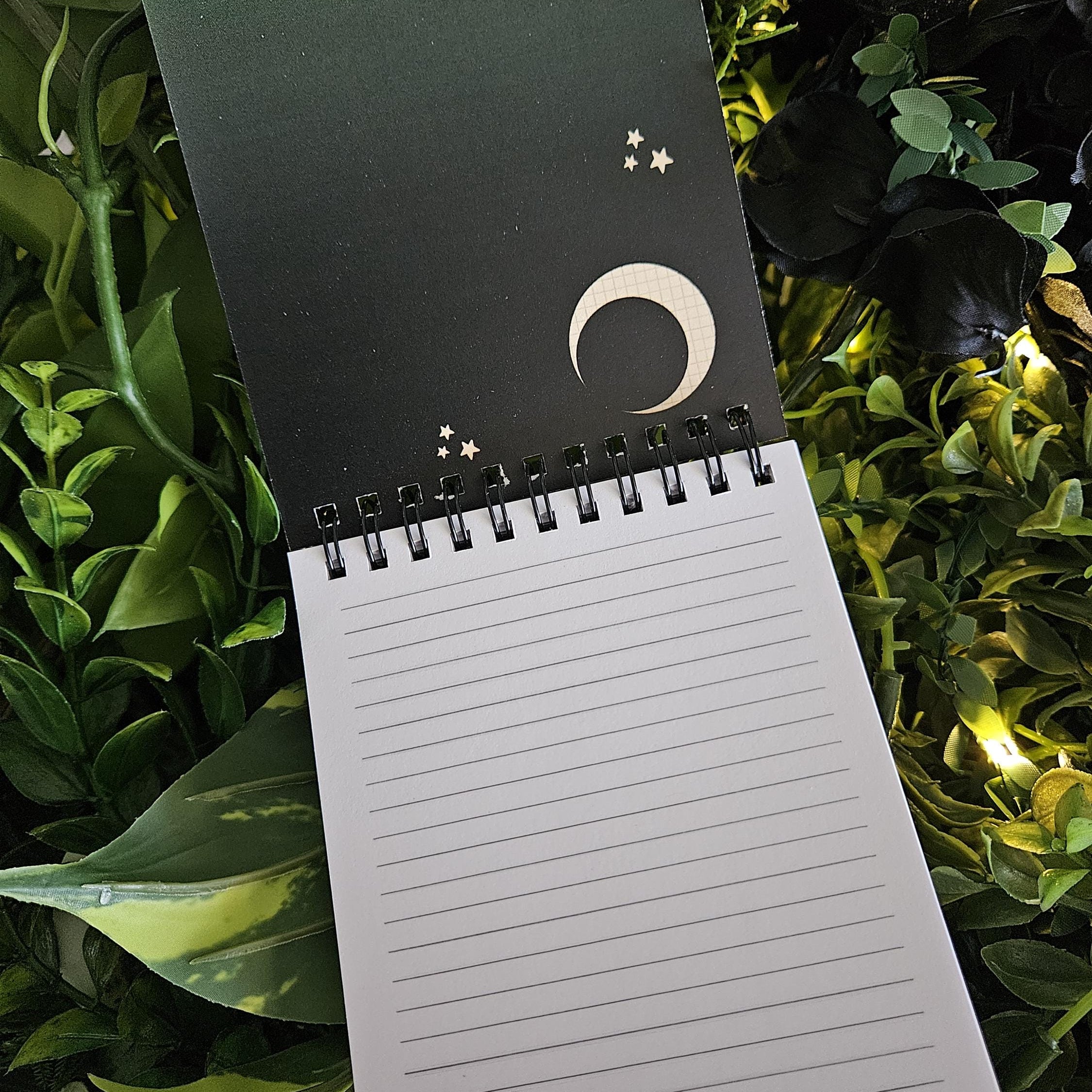 4x5 TOP BOUND Handmade Spiral NOTEBOOK: Luna Moth and Moon