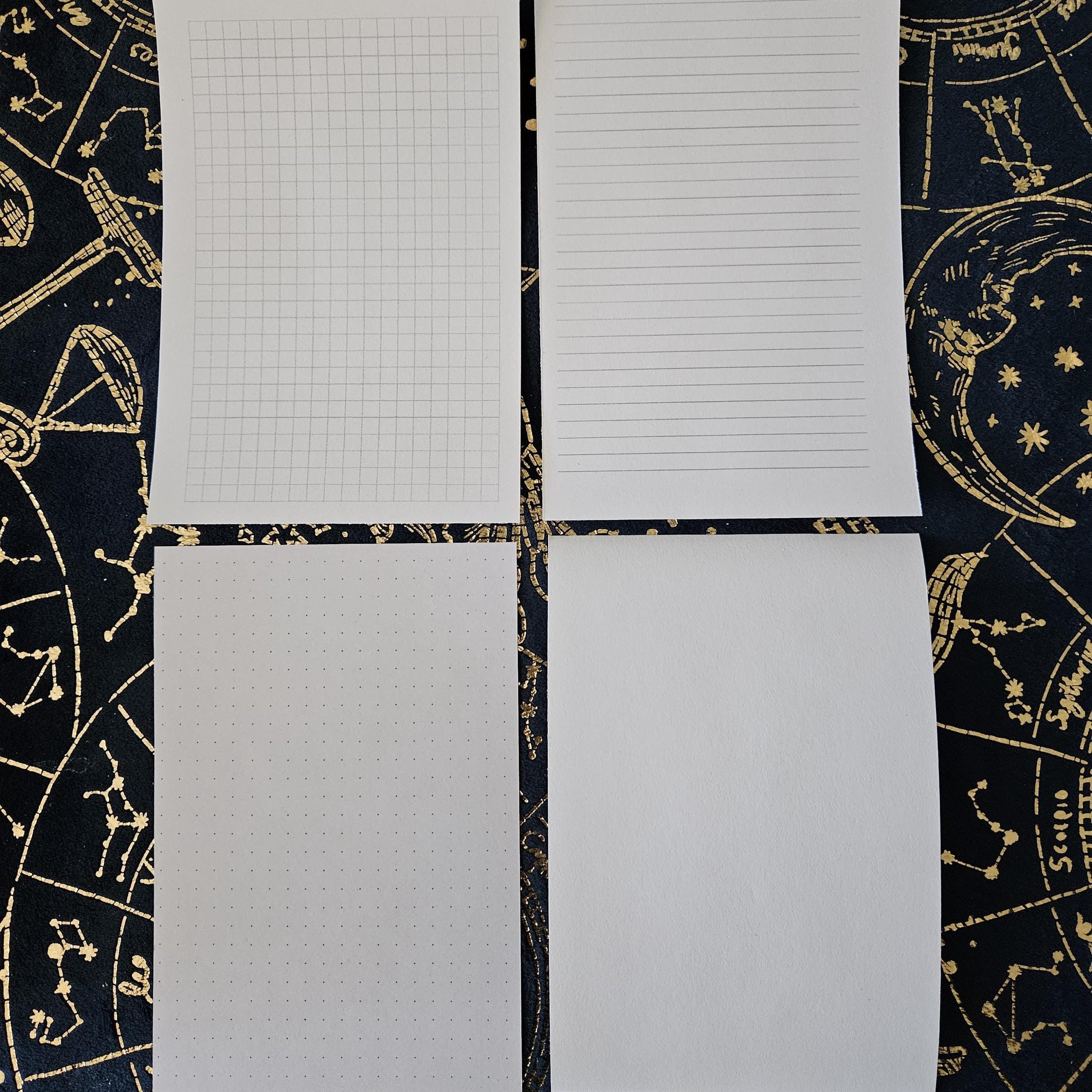 4x6 HANDMADE SPIRAL NOTEBOOK: Luna Moth and Moon Acornandcrowstudio Lined Paper