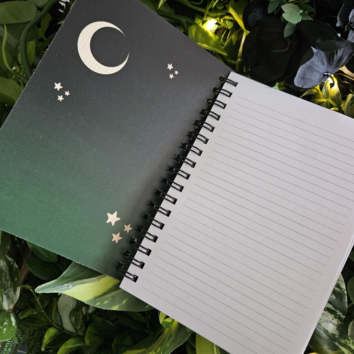 4x6 HANDMADE SPIRAL NOTEBOOK: Luna Moth and Moon