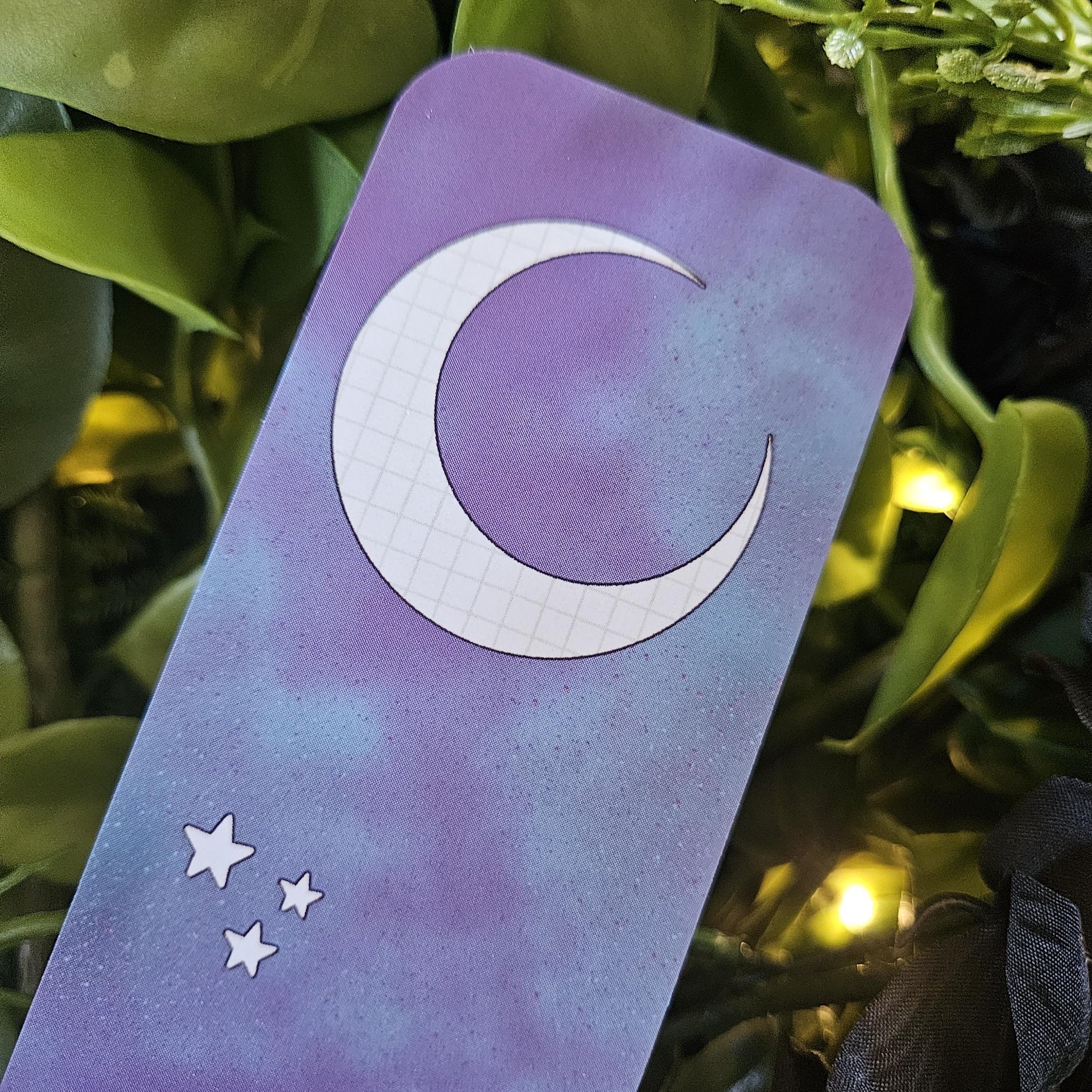 BOOKMARK: Blue Tiger Moth and Celestial Moon Acornandcrowstudio