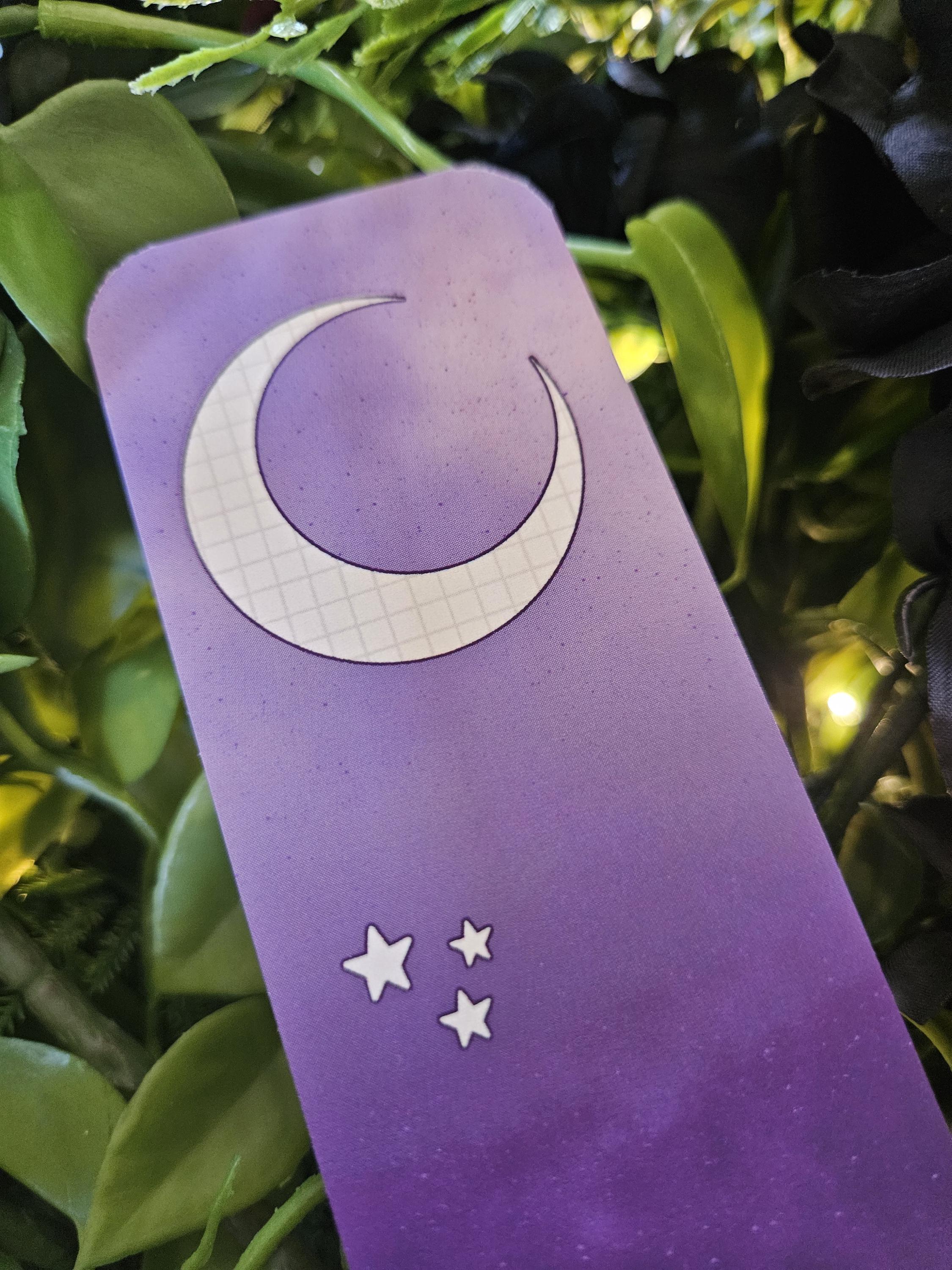 BOOKMARK: White Witch Moth and Celestial Moon Acornandcrowstudio