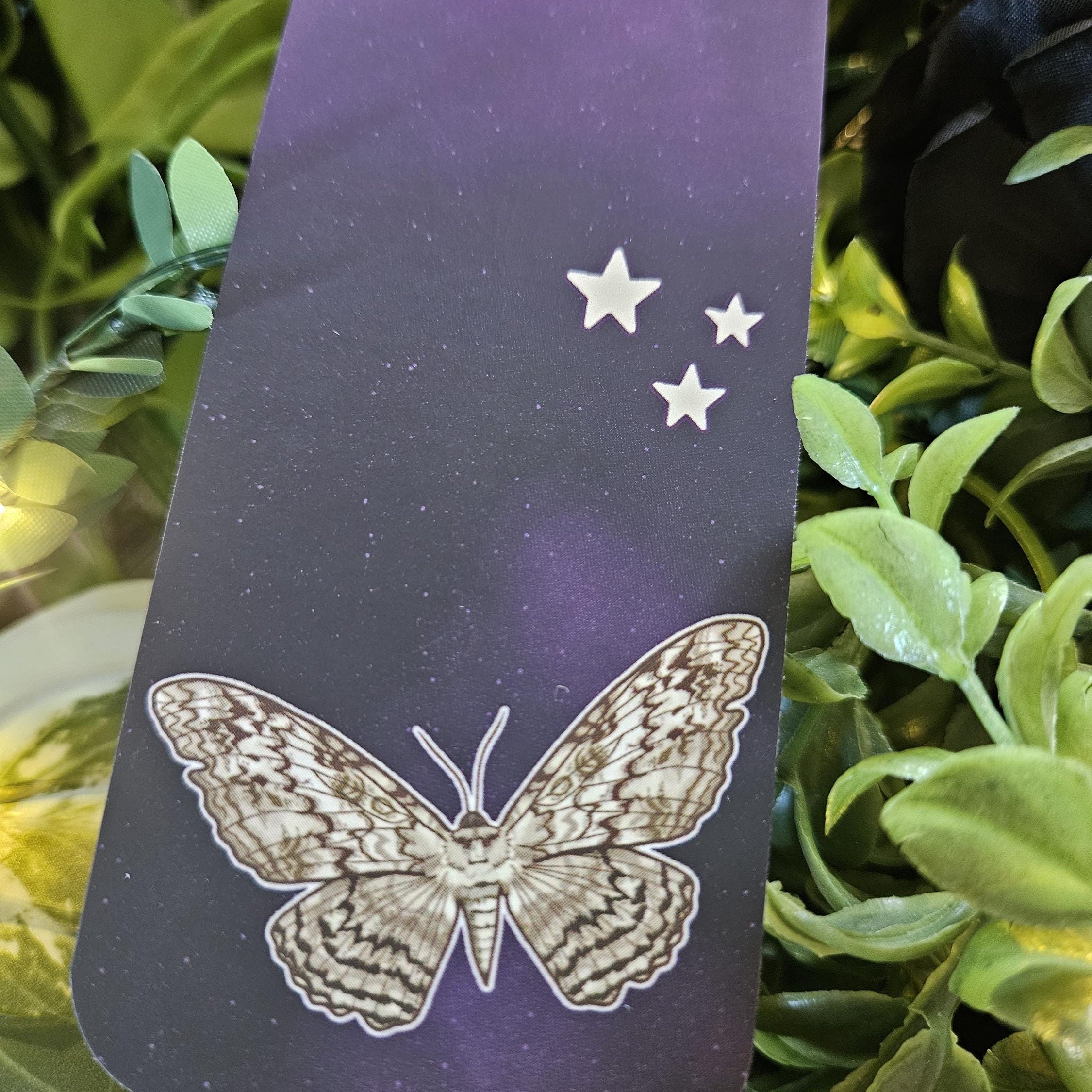 BOOKMARK: White Witch Moth and Celestial Moon Acornandcrowstudio