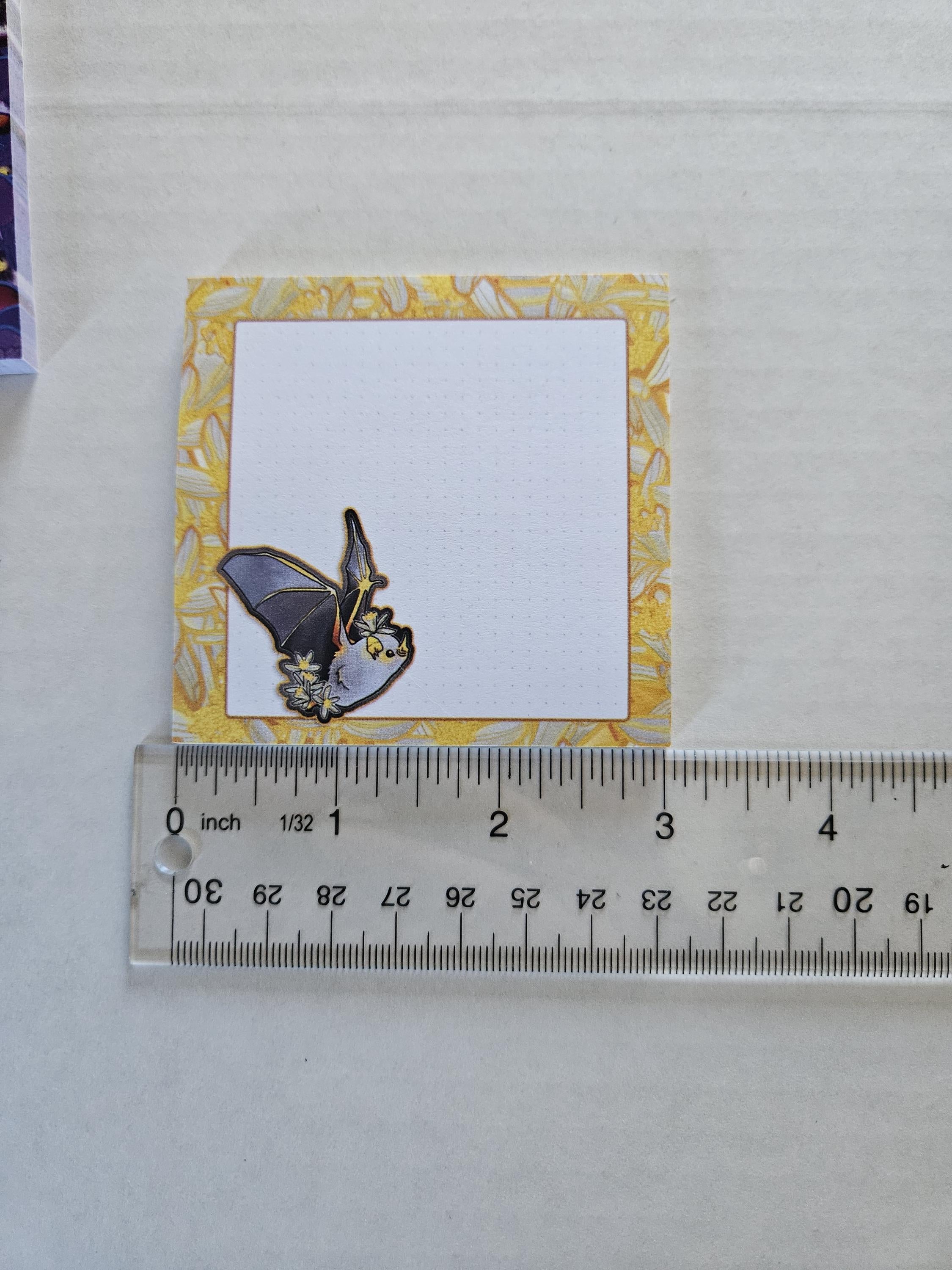 STICKY NOTES: Honduran Ghost Bat with Lemon Flowers (Cornelius)