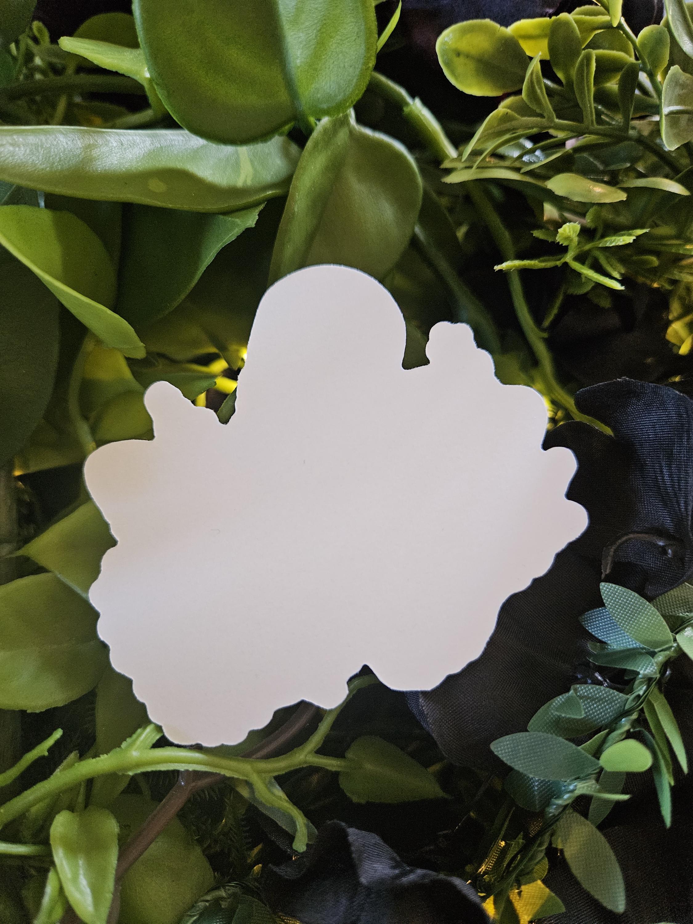MATTE STICKER: White Witch Moth with Daisies and Lavender Acornandcrowstudio
