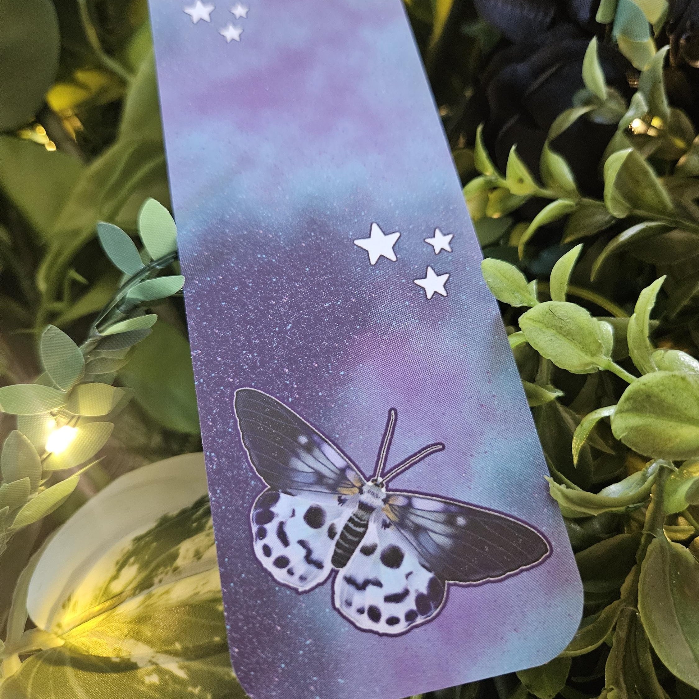 BOOKMARK: Blue Tiger Moth and Celestial Moon Acornandcrowstudio
