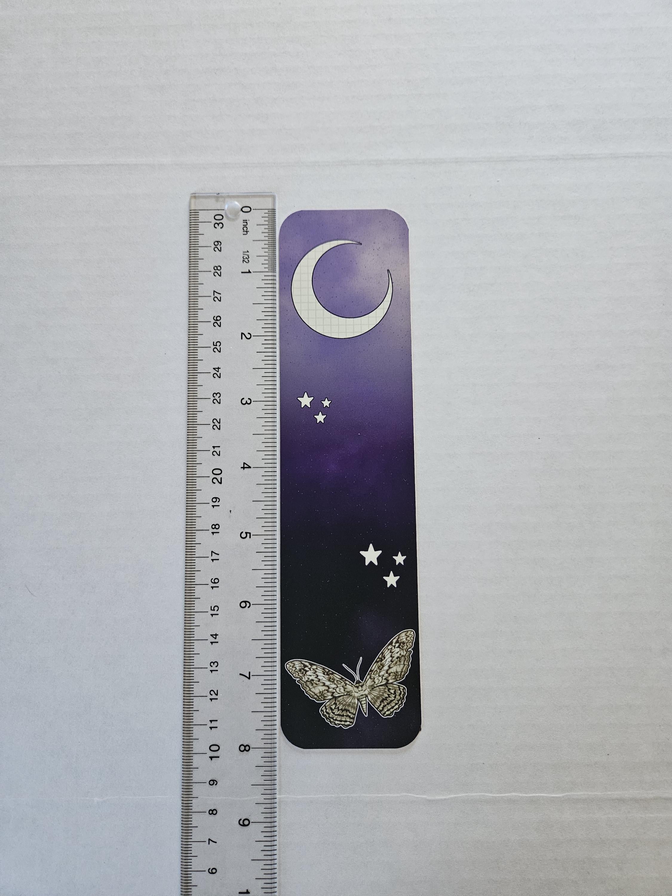 BOOKMARK: White Witch Moth and Celestial Moon Acornandcrowstudio